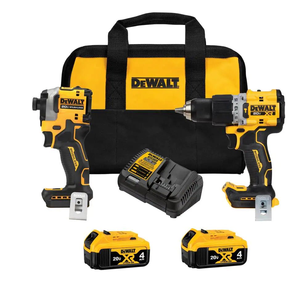 DEWALT DCK2050M2 20V MAX XR Hammer Drill & Impact Driver Combo Kit (2-Tool Set) - Perfect for Construction, Home Improvement & DIY Projects