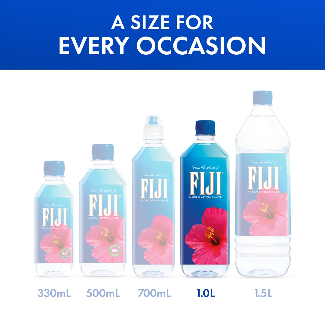FIJI Natural Artesian Water 1 Liter (33.8 Fl Oz) - Pack of 6 Bottles | Premium Alkaline Mineral Water for Hydration, Gym, Office & Travel | BPA-Free, Naturally Filtered Spring Water