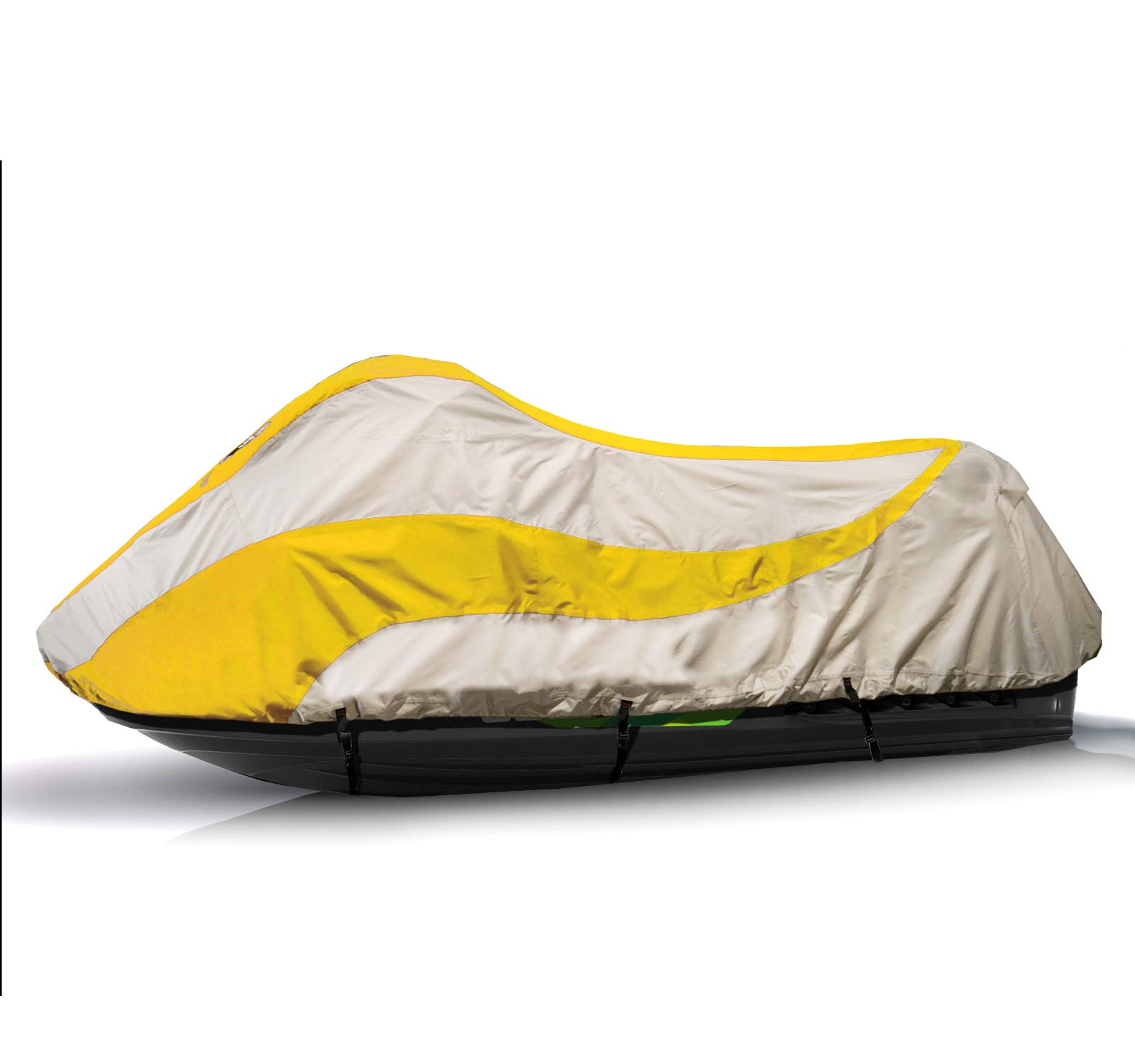 Premium Waterproof Jet Ski Cover for Sea-Doo Fish PRO 155 & 170 (2019-2025 Models) - UV Resistant, Heavy-Duty Protection in Yellow/Grey - Perfect for Outdoor Storage & Trailering
