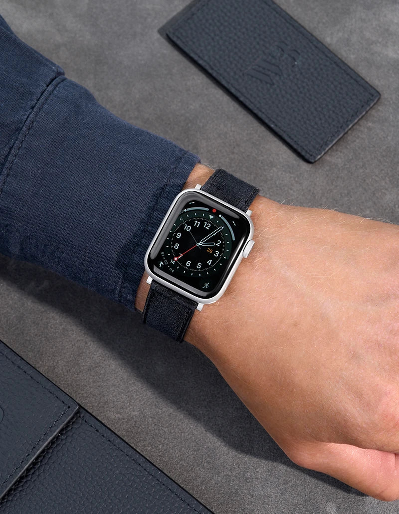 Premium Genuine Leather Apple Watch Band - Compatible with All Apple Watch Models - Stylish & Durable for Work, Gym & Everyday Wear