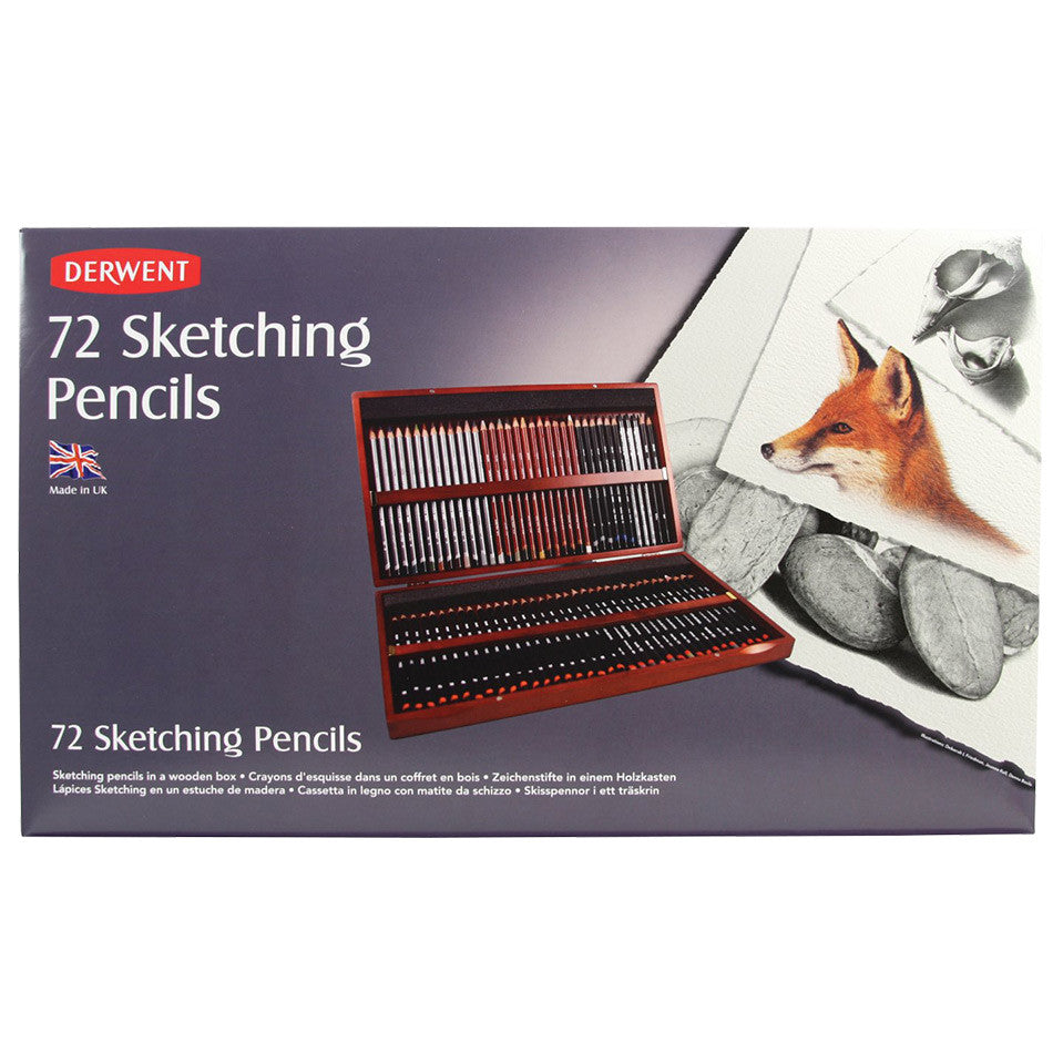 Derwent Sketching Pencils - 72 Piece Wooden Box Set for Artists & Sketching | Perfect for Drawing, Shading & Professional Artwork