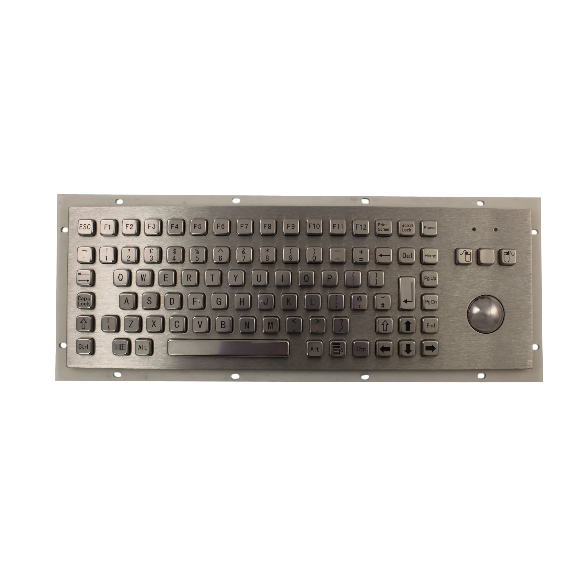 KBS PC F2H Stainless Steel Mechanical Keyboard with Built-in Trackball, FN Function Keys - Ergonomic Gaming & Office Keyboard for PC, Mac, Linux - Perfect for Programmers, Gamers and Heavy Typists