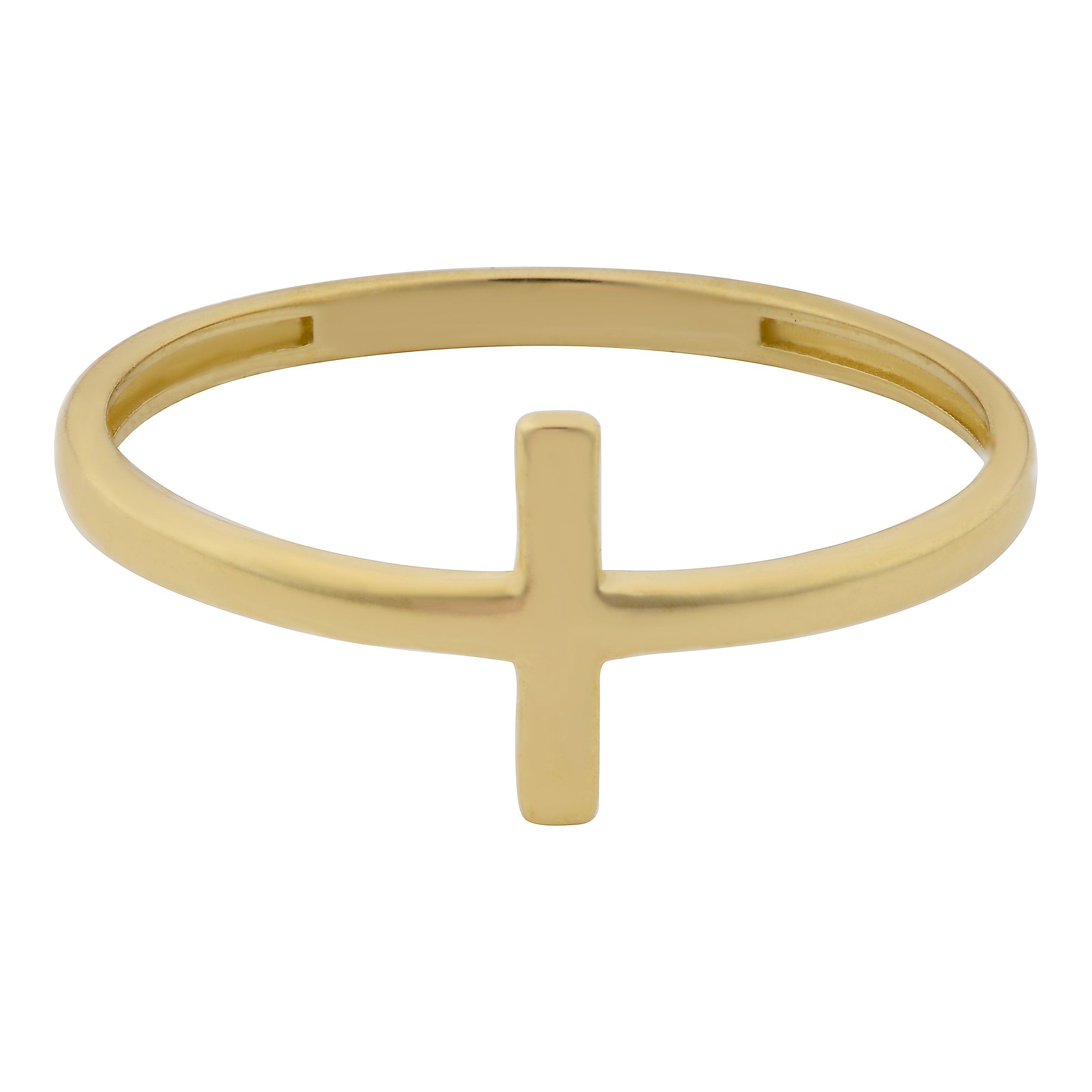 10K Yellow, White & Rose Gold Cross Ring for Women & Men - Religious Jewelry Gift for Baptism, Confirmation & Everyday Wear - Kooljewelry