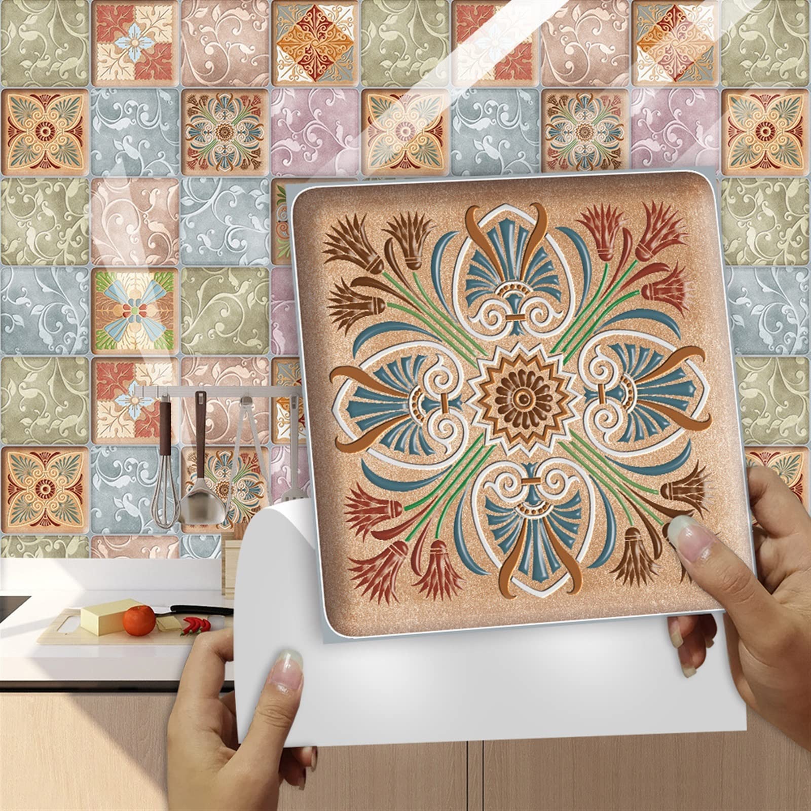 16-Sheet Peel and Stick Backsplash Tile for Kitchen - Self-Adhesive Vinyl Wall Tiles 12