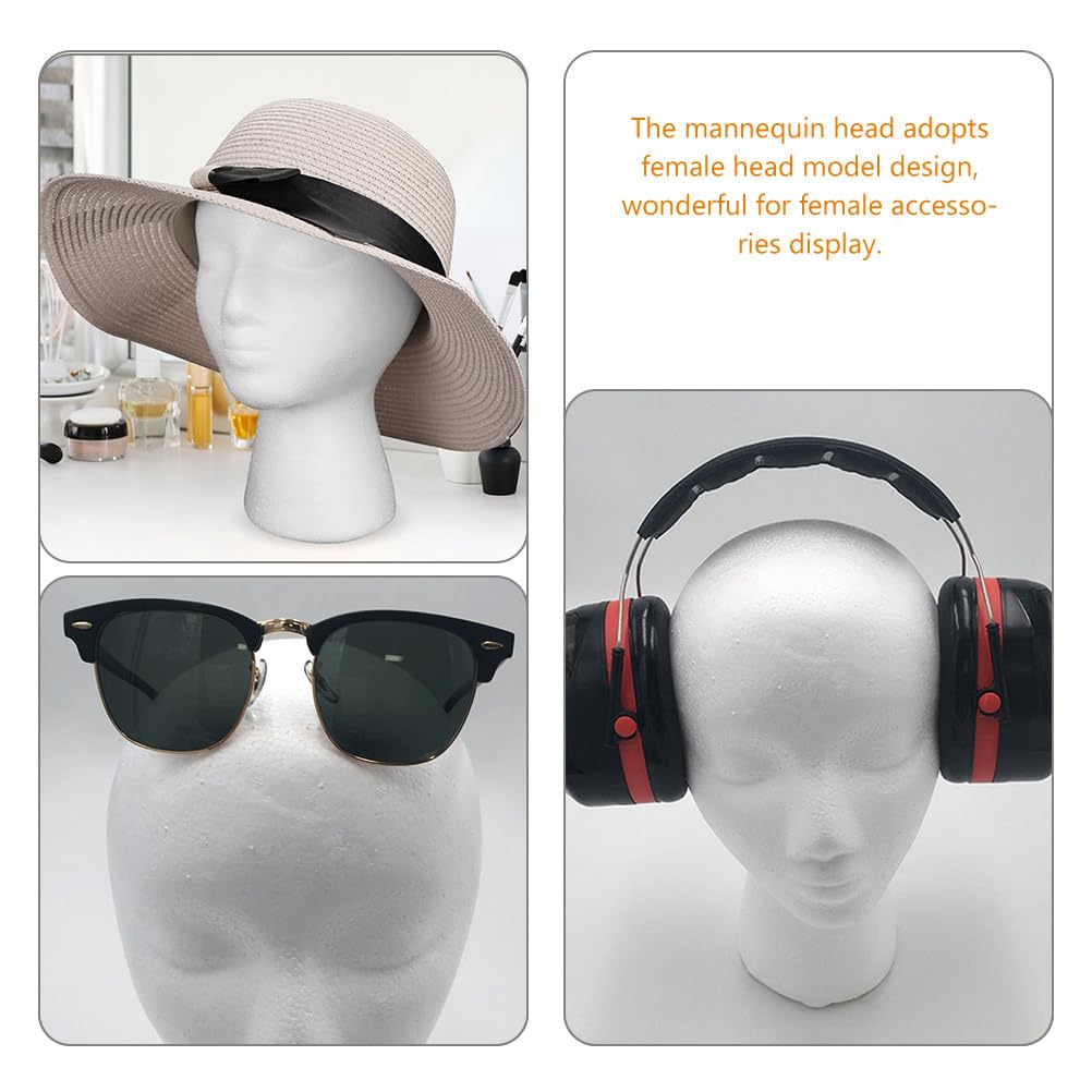 POPETPOP 2-Pack Foam Mannequin Head - Stylish Headphone Holder & Display Stand for Wigs, Hats, Cosmetics | Perfect for Salon, Home Office & Retail Store Organization