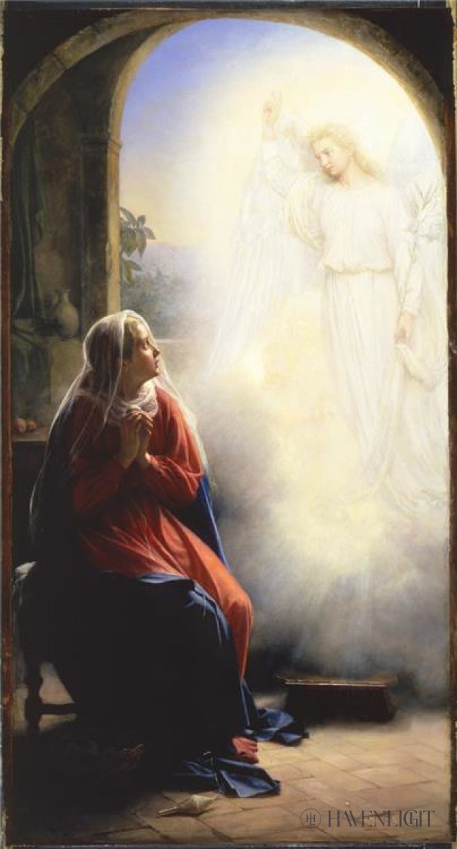 Annunciation Of Mary Painting - Religious Artwork for Home & Church Decor - Perfect for Prayer Rooms, Gifts & Sacred Spaces