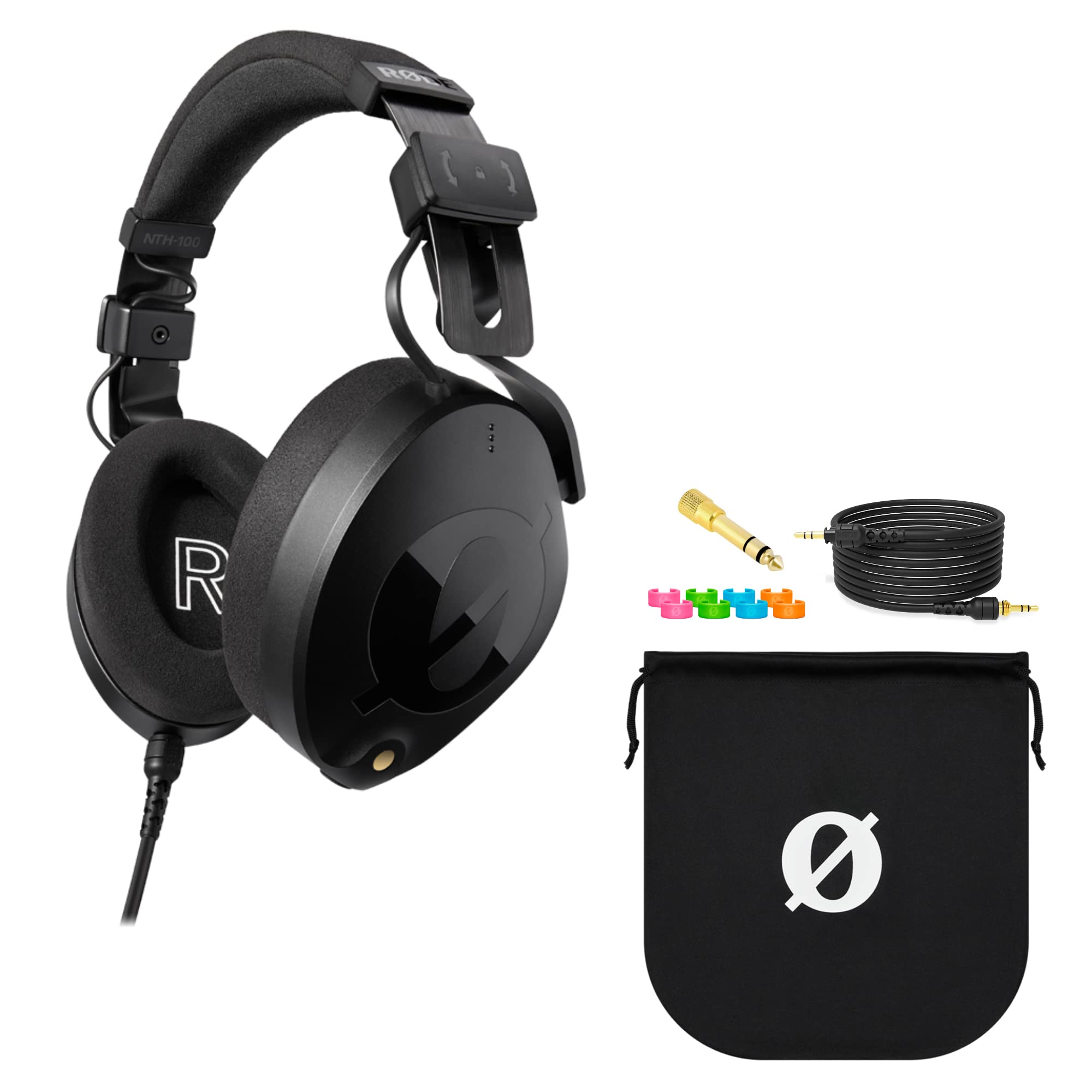 Rode NTH-100 Professional Studio Headphones - Over-Ear Monitoring Headset with Soft Carrying Case, 3.5mm to 1/4