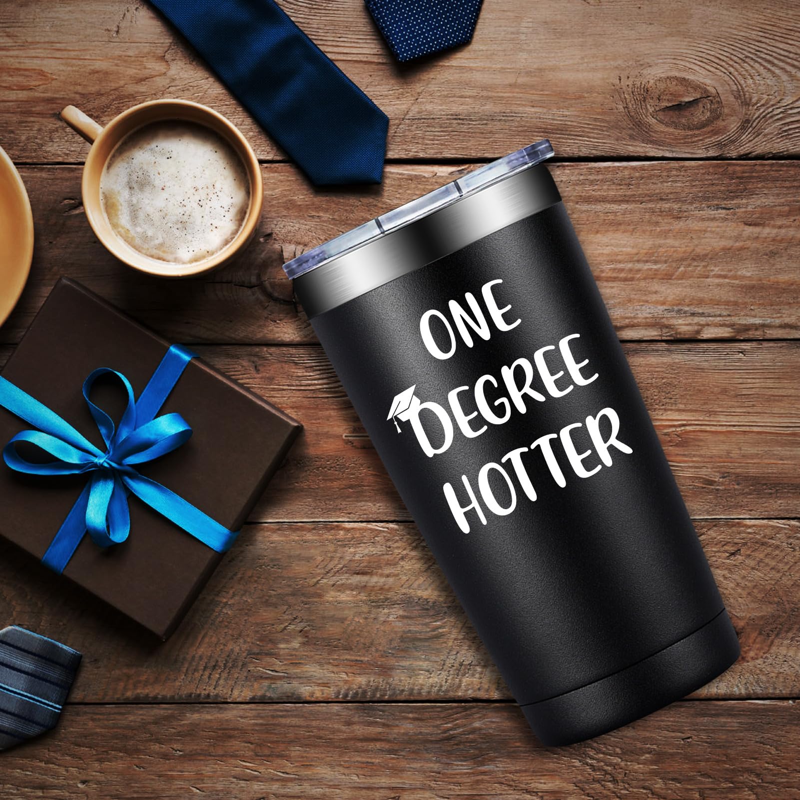 20oz One Degree Hotter Tumbler - Best Graduation Gift for Men (Class of 2025) - Ideal for College, High School, Masters & PhD Graduates - Keeps Drinks Hot/Cold - Perfect for Campus, Office & Daily Commute