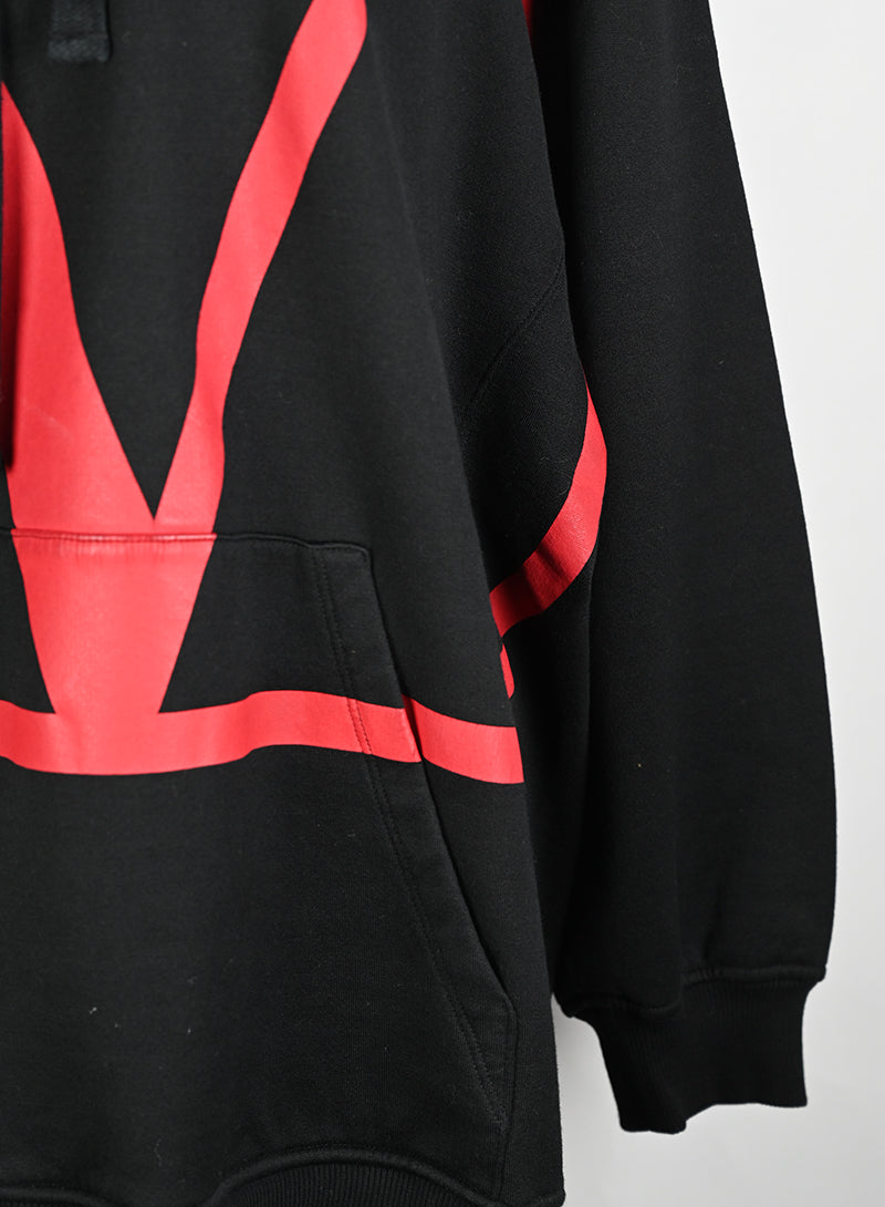 Valentino Black Hoodie with Oversized Logo - Size M | Stylish & Comfortable for Casual Wear & Street Fashion