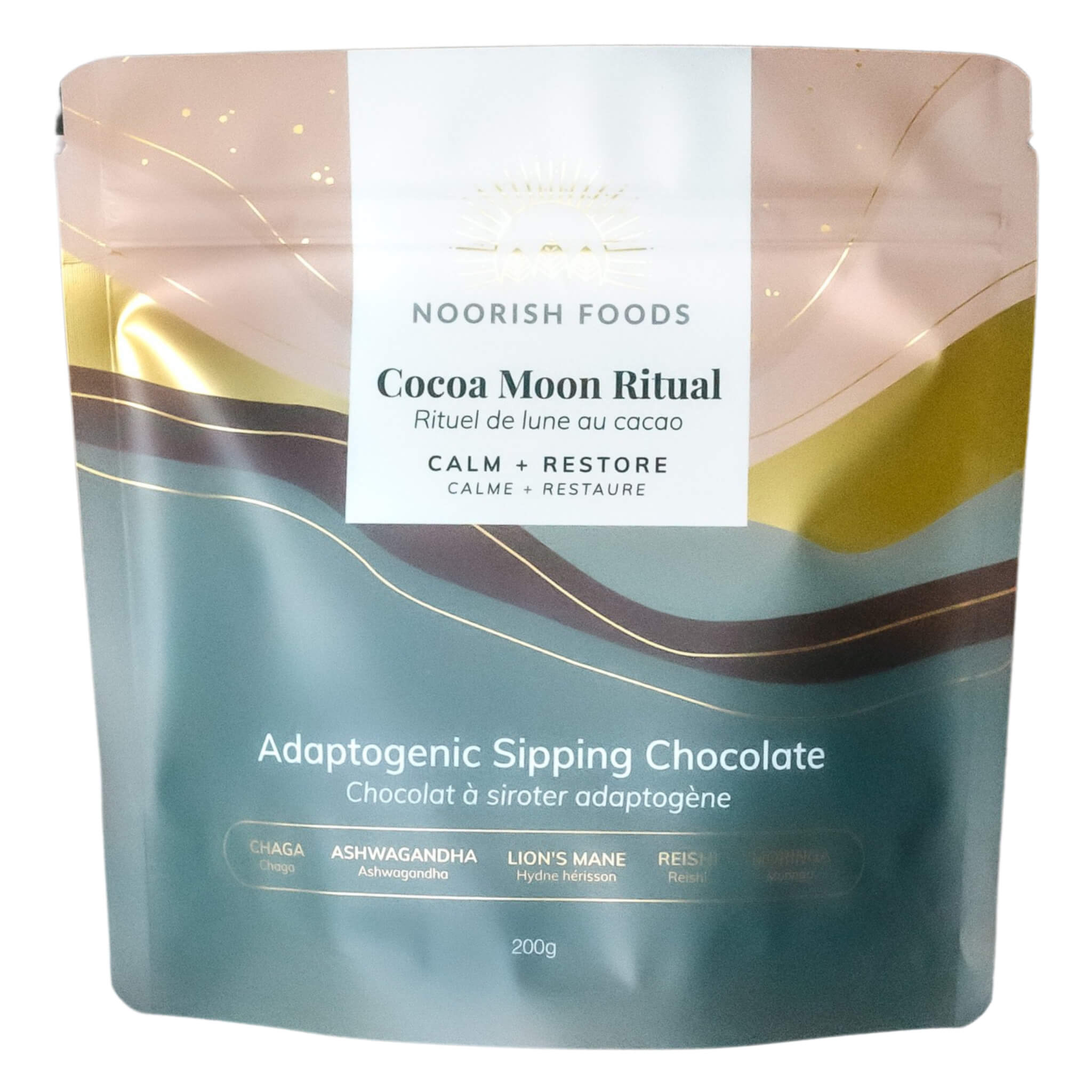Organic Cocoa Moon Ritual Sipping Chocolate Powder - Relaxing & Restorative Hot Drink Mix for Stress Relief & Sleep Aid - Perfect for Evening Relaxation, Meditation & Self-Care Rituals
