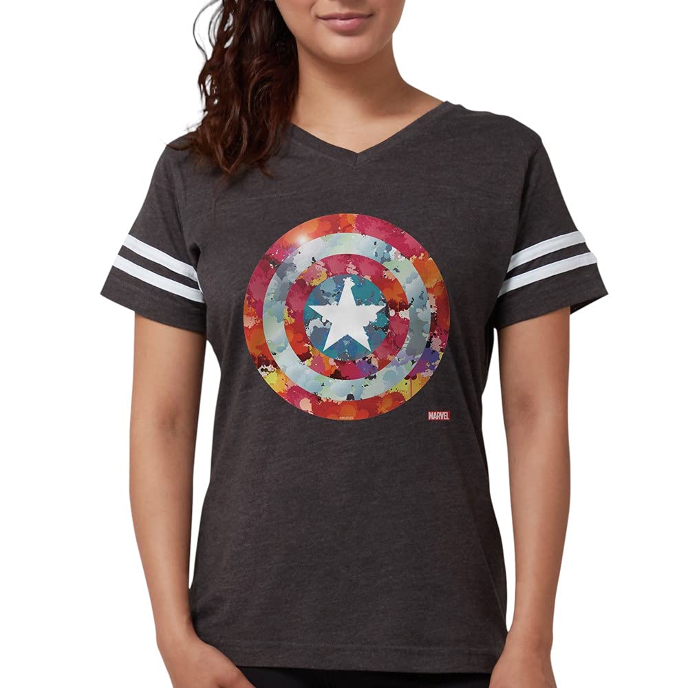 Captain America Tie Dye Shield Football Shirt - Marvel Superhero Graphic Tee for Men | Perfect for Game Day, Cosplay & Comic Con Events