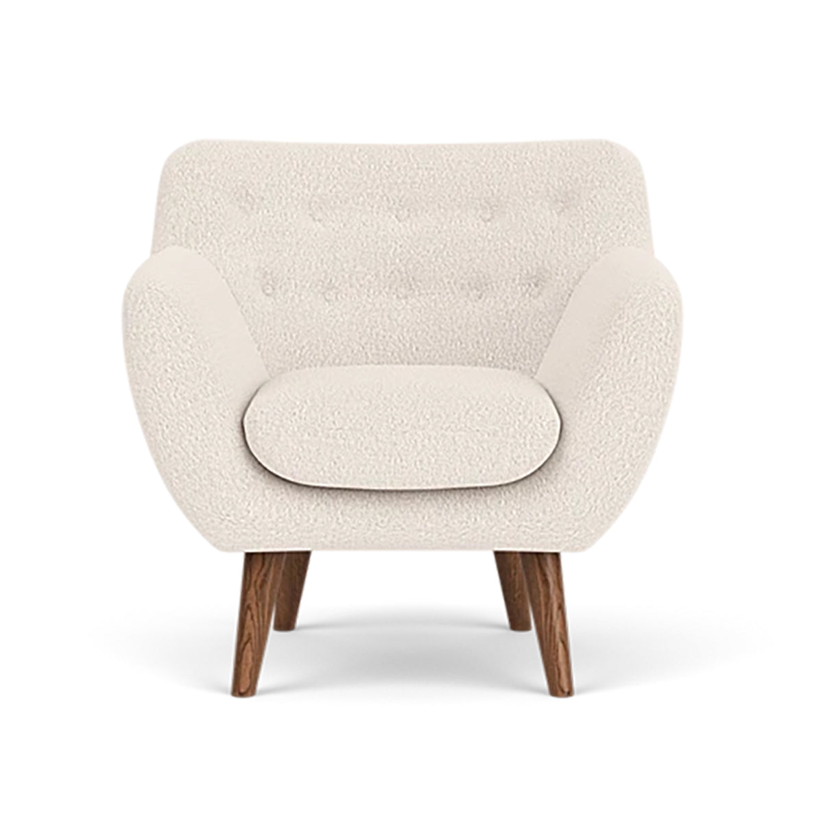 Anne Boucle Armchair - Modern Velvet Upholstered Accent Chair for Living Room, Bedroom, or Office - Stylish & Comfortable Seating with Solid Wood Legs