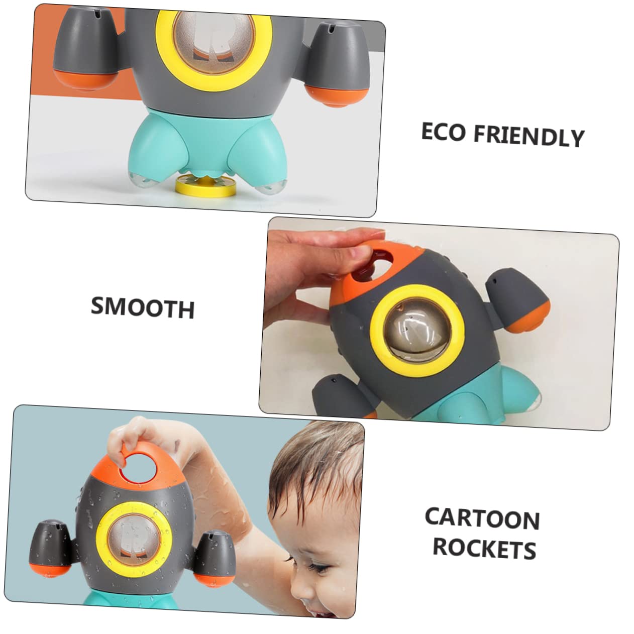 UPKOCH 3 Pack Rocket Fountain Bath Toys for Toddlers - Water Shooting Shower & Beach Play Set, ABS Plastic Grey - Fun Outdoor Pool & Bathtime Sensory Play for Kids