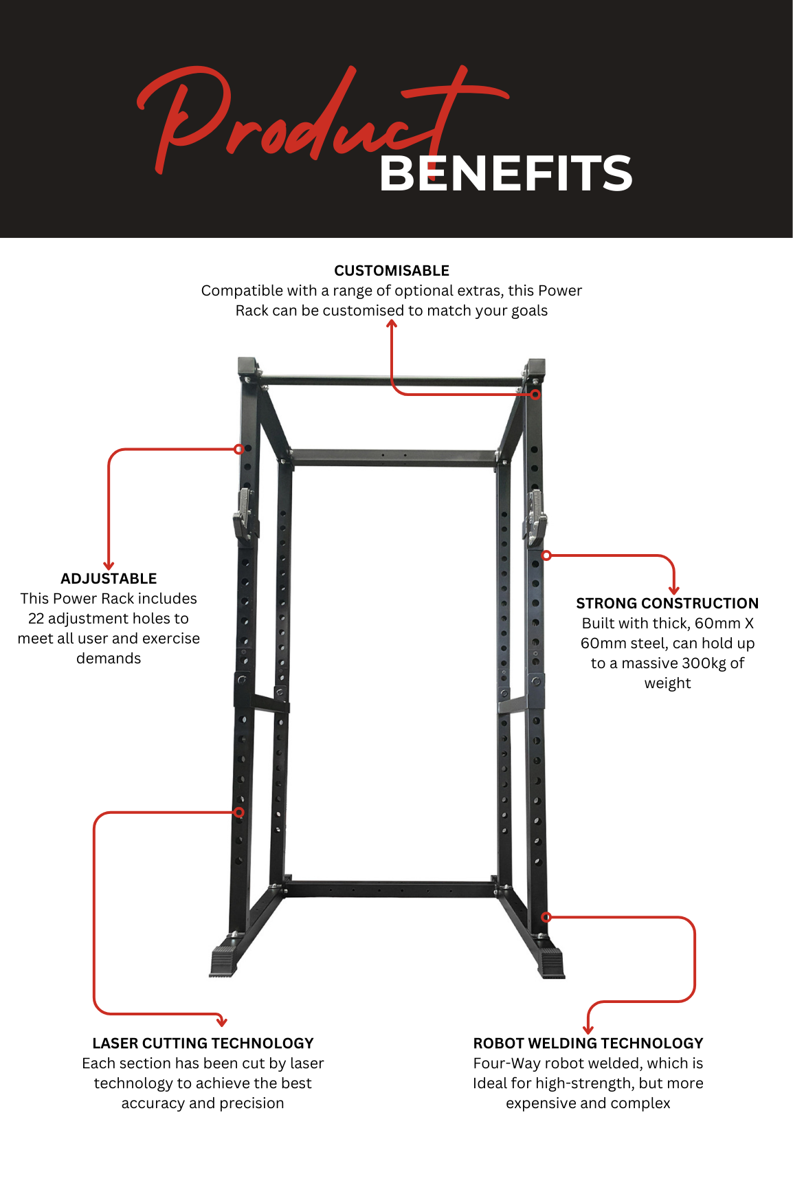 Body Iron CX44 Compact Power Rack - Heavy Duty Home Gym Equipment for Strength Training & Weightlifting | Perfect for Small Spaces & Home Workouts
