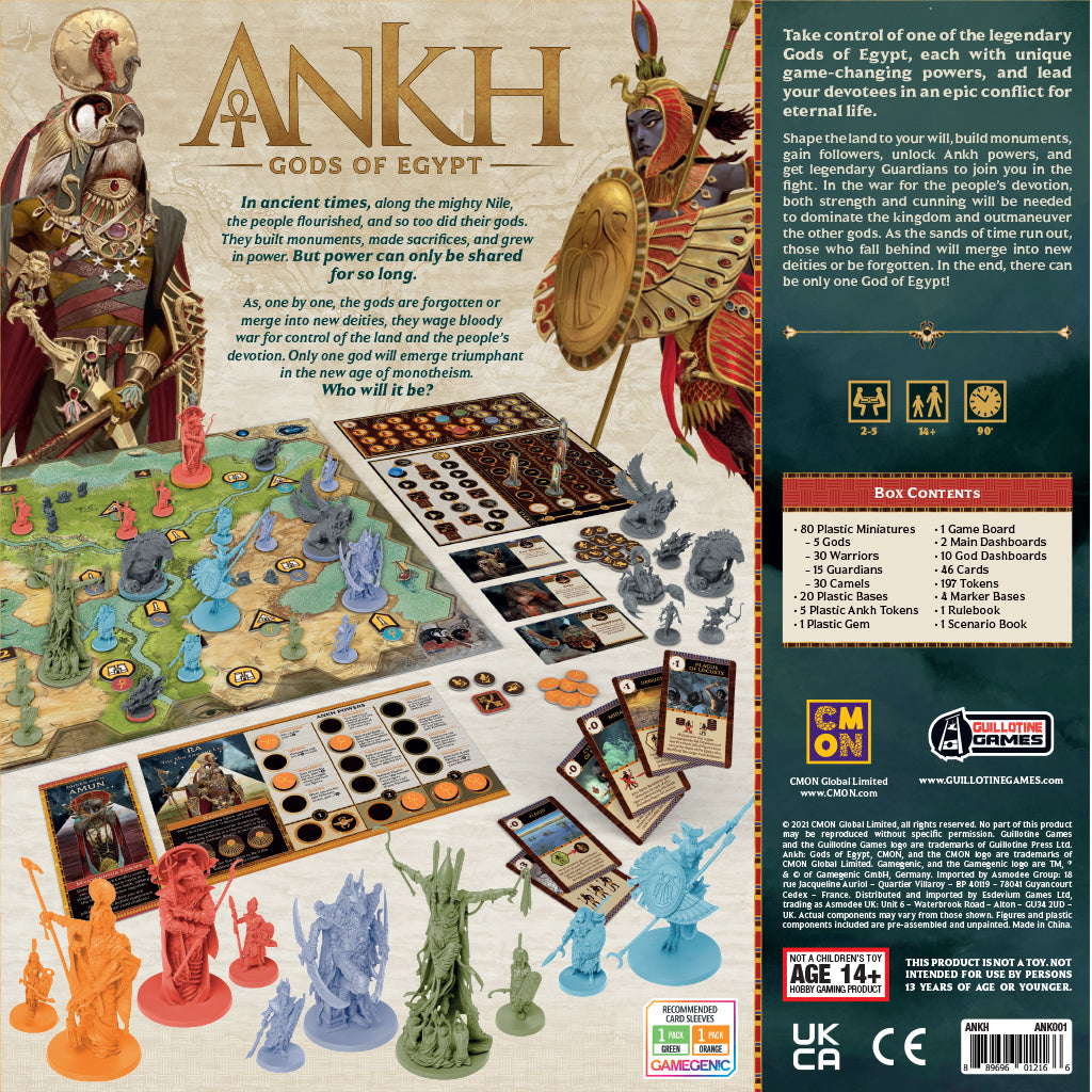 Ankh: Gods of Egypt Board Game - Ancient Egyptian Strategy Game for Adults & Teens - Perfect for Game Nights, Family Gatherings & Strategy Lovers