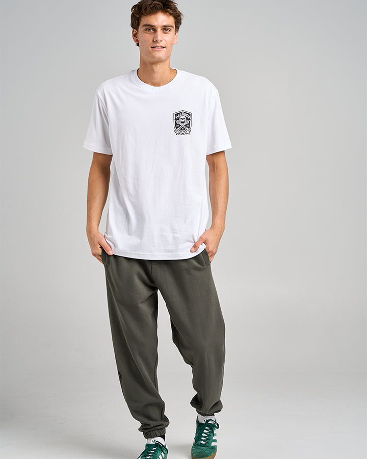 The Mad Hueys AHOY FKRS SHIELD Short Sleeve T-Shirt | Men's Graphic Tee for Surfing, Beach & Casual Wear