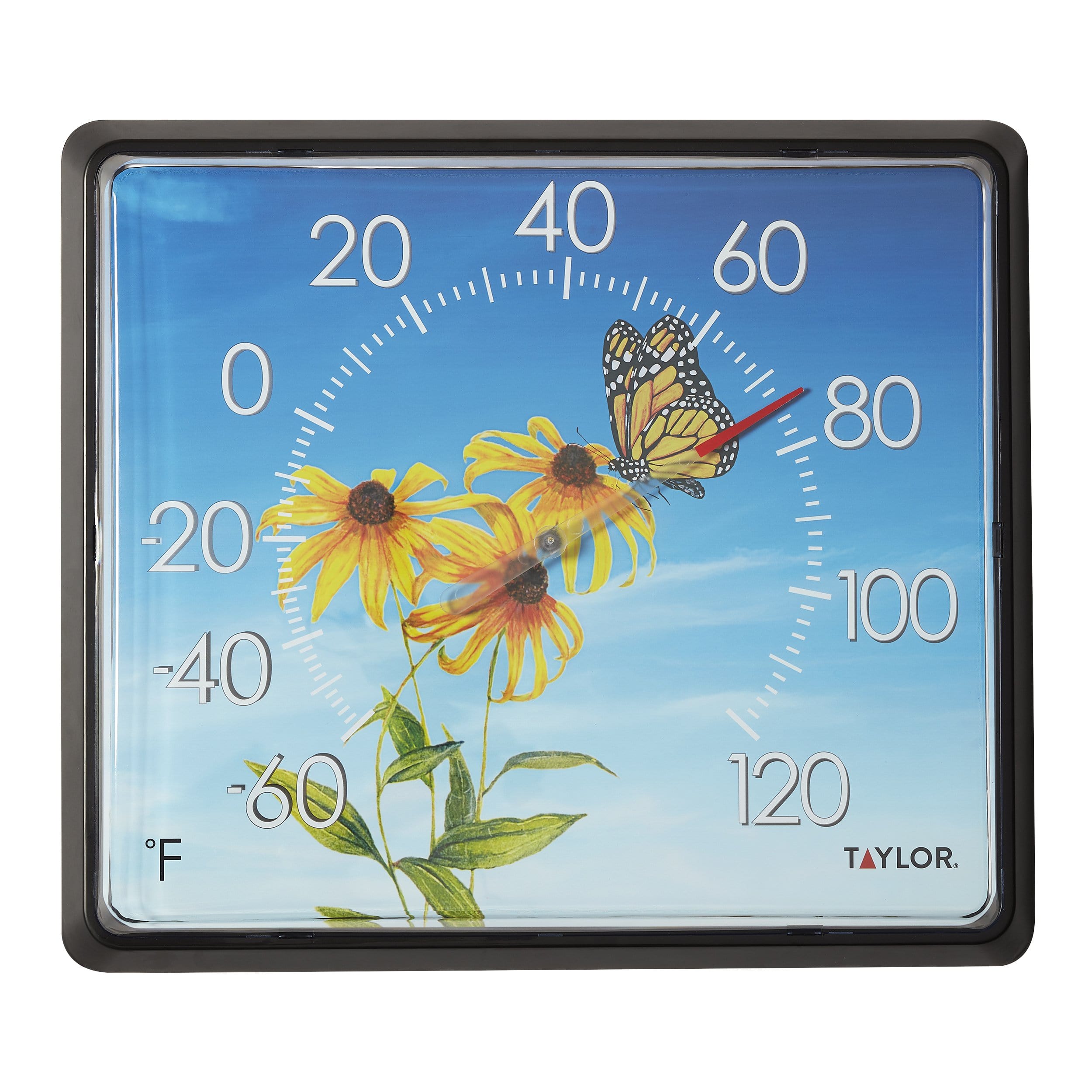 12 x 14 Inch Dial Thermometer with Butterfly Design - Accurate Temperature Gauge for Home, Kitchen, Greenhouse & Outdoor Use