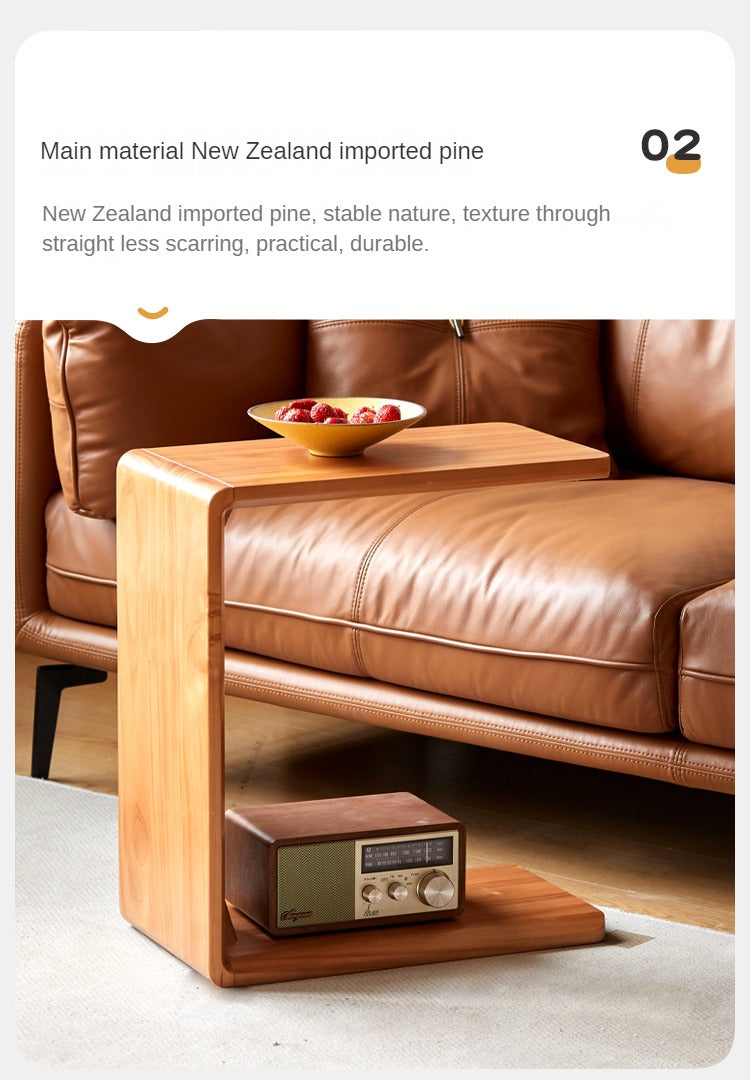 Modern Pine Solid Wood Coffee Table with Rock Plate Design - Stylish and Durable Living Room Furniture for Home Decor