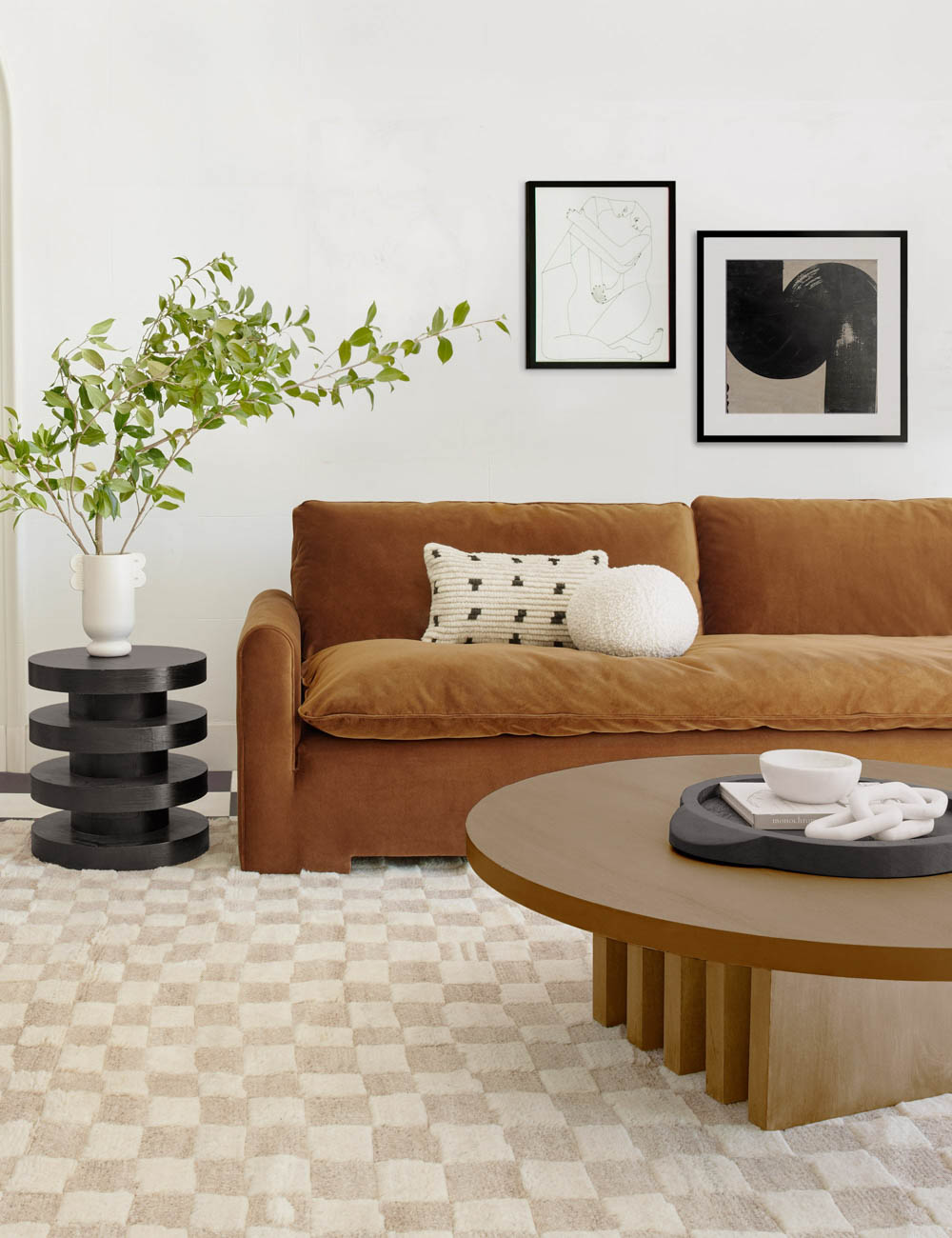 Sarah Sherman Samuel Pentwater Round Side Table - Modern Accent Table for Living Room, Bedroom & Patio - Stylish Home Decor & Functional Furniture