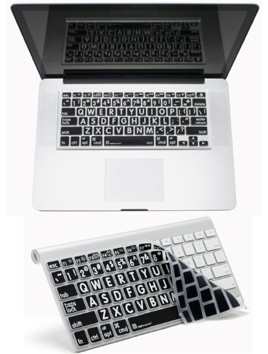 Logickeyboard Large Print MacBook Skin - Compatible with MacBook Pro, Air & Ultra Thin Aluminum Keyboard (LS-LPRNTWB-MBUC-US) | High Visibility Keys for Low Vision Users & Office Work