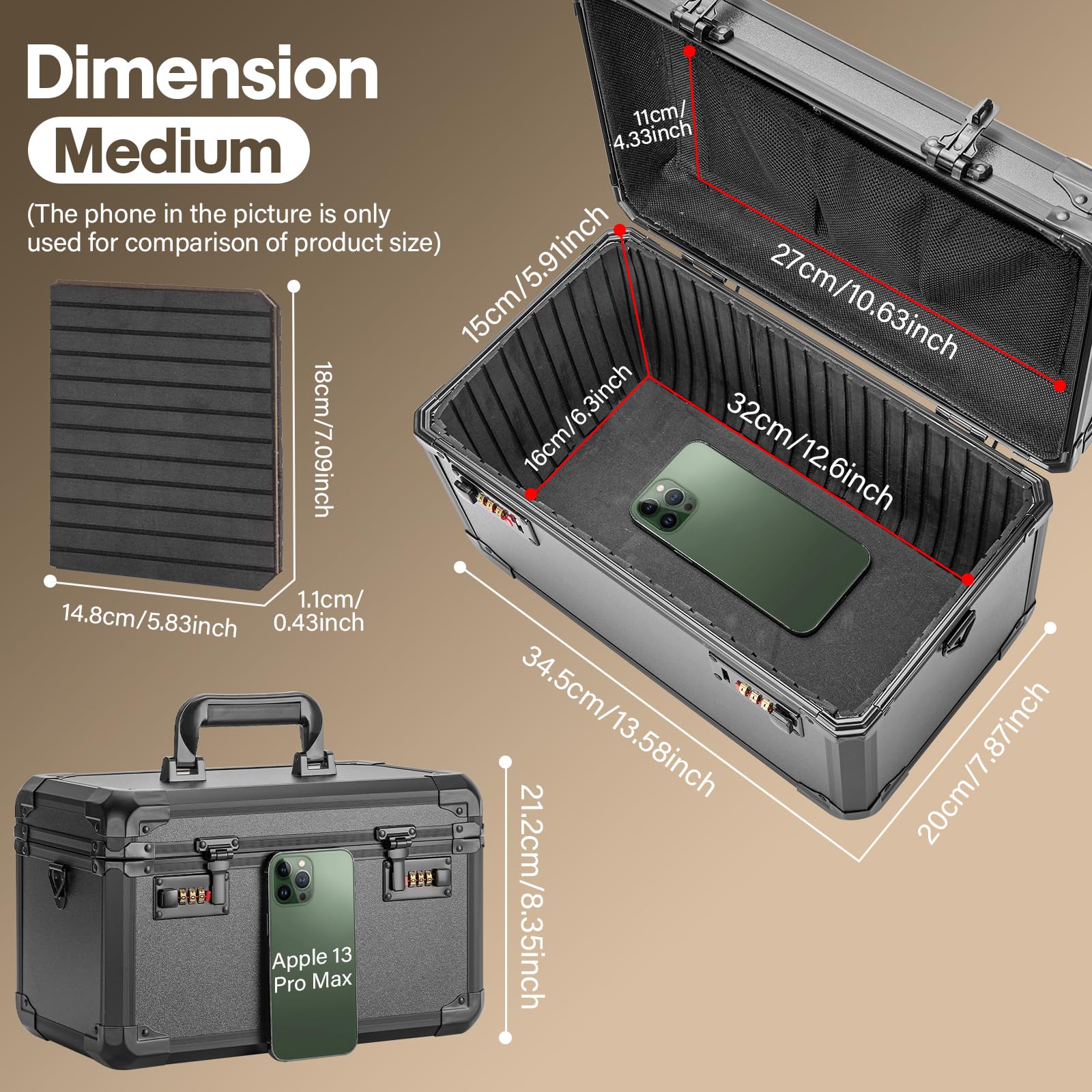 Secure Combination Lock Box - 13.6