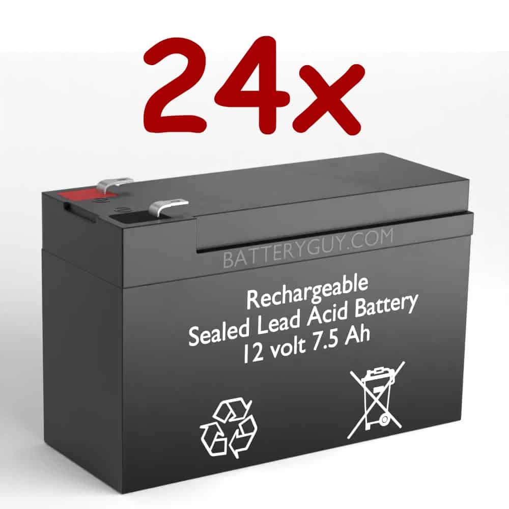 PW 5110-700 Replacement 12V 7.5Ah SLA Battery (Rechargeable, High Rate, Equivalent to Brand) - Pack of 24 - Perfect for UPS Backup, Emergency Lighting & Security Systems