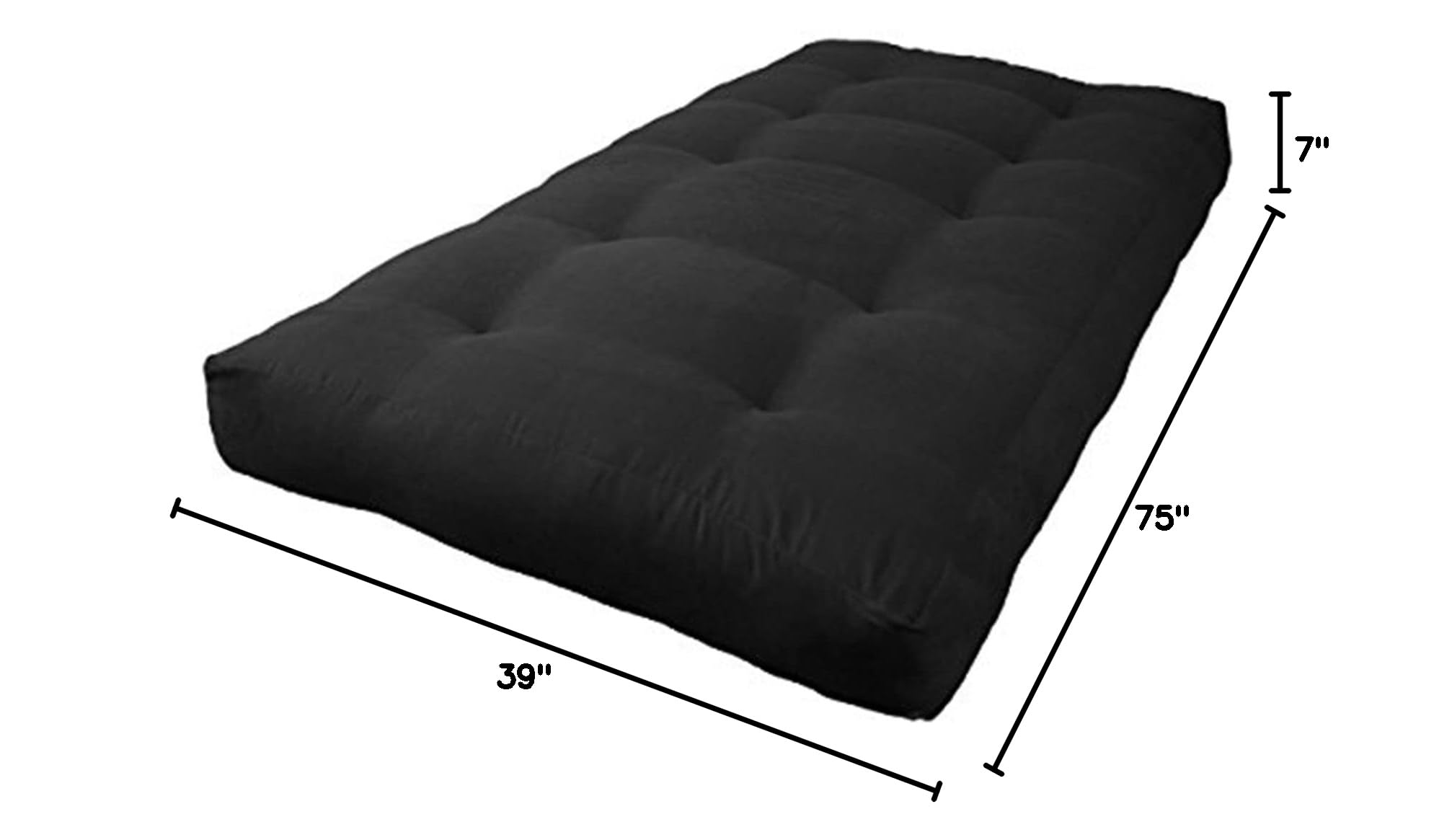 Blazing Needles Vitality 7-inch Microsuede Twin Futon Mattress - Aqua Blue (Mattress Only) | Comfortable Sofa Bed & Guest Room Sleeping Solution