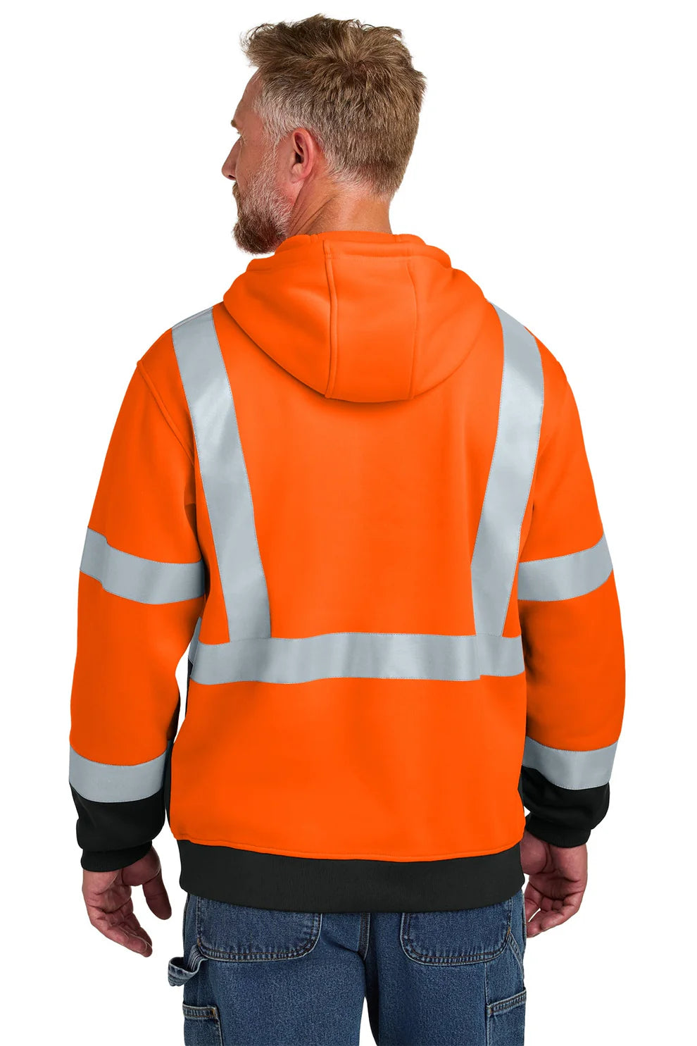 CornerStone ANSI 107 Class 3 Heavy Duty Fleece Hoodie - High Visibility Safety Orange for Construction & Utility Workers - Ideal for Road Work, Night Shifts & Emergency Response Teams