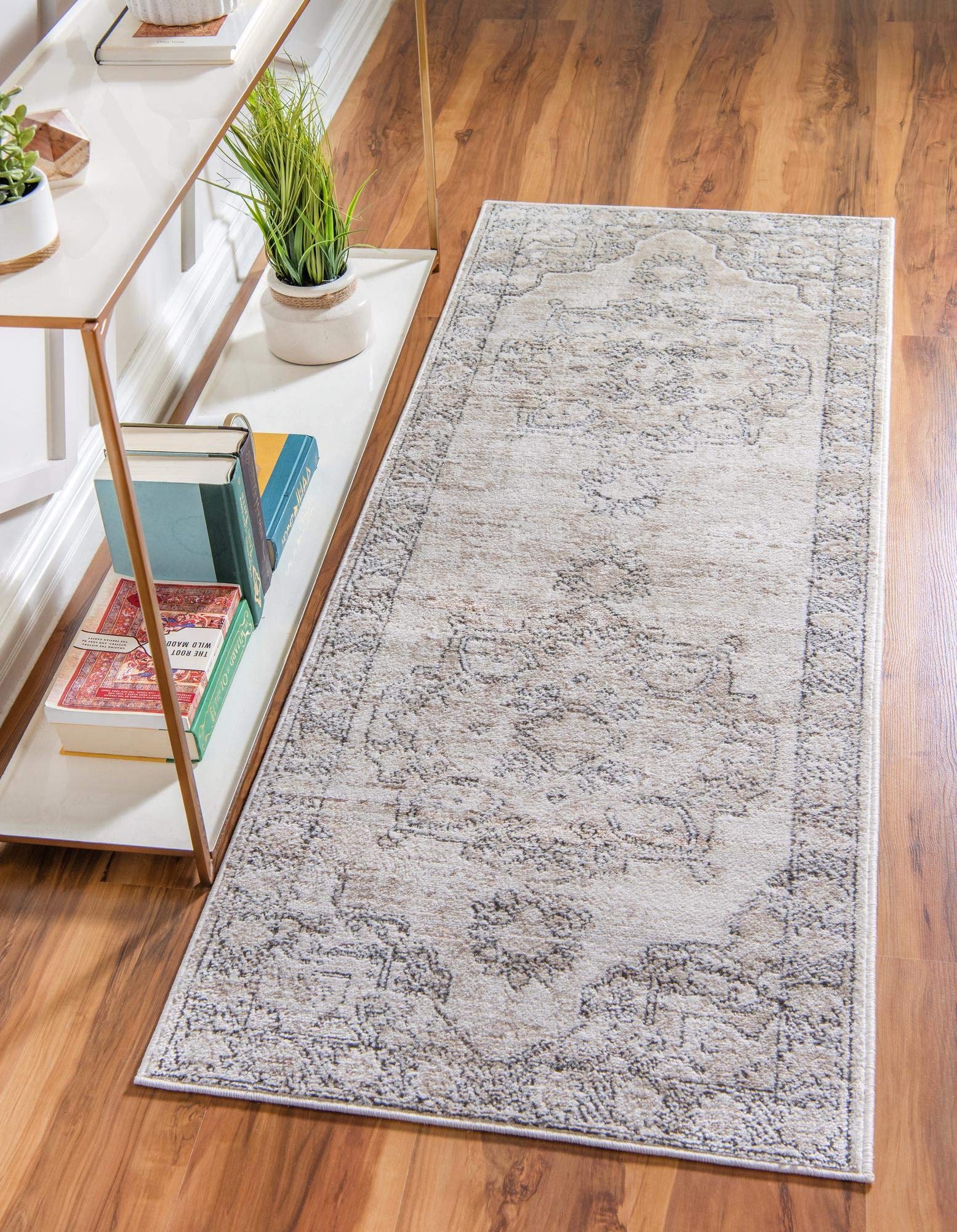 Rugs.com Oregon Collection Ivory Low-Pile Runner Rug - 12 Feet Long Hallway & Entryway Carpet - Perfect for High Traffic Areas, Living Rooms, and Bedroom Decor