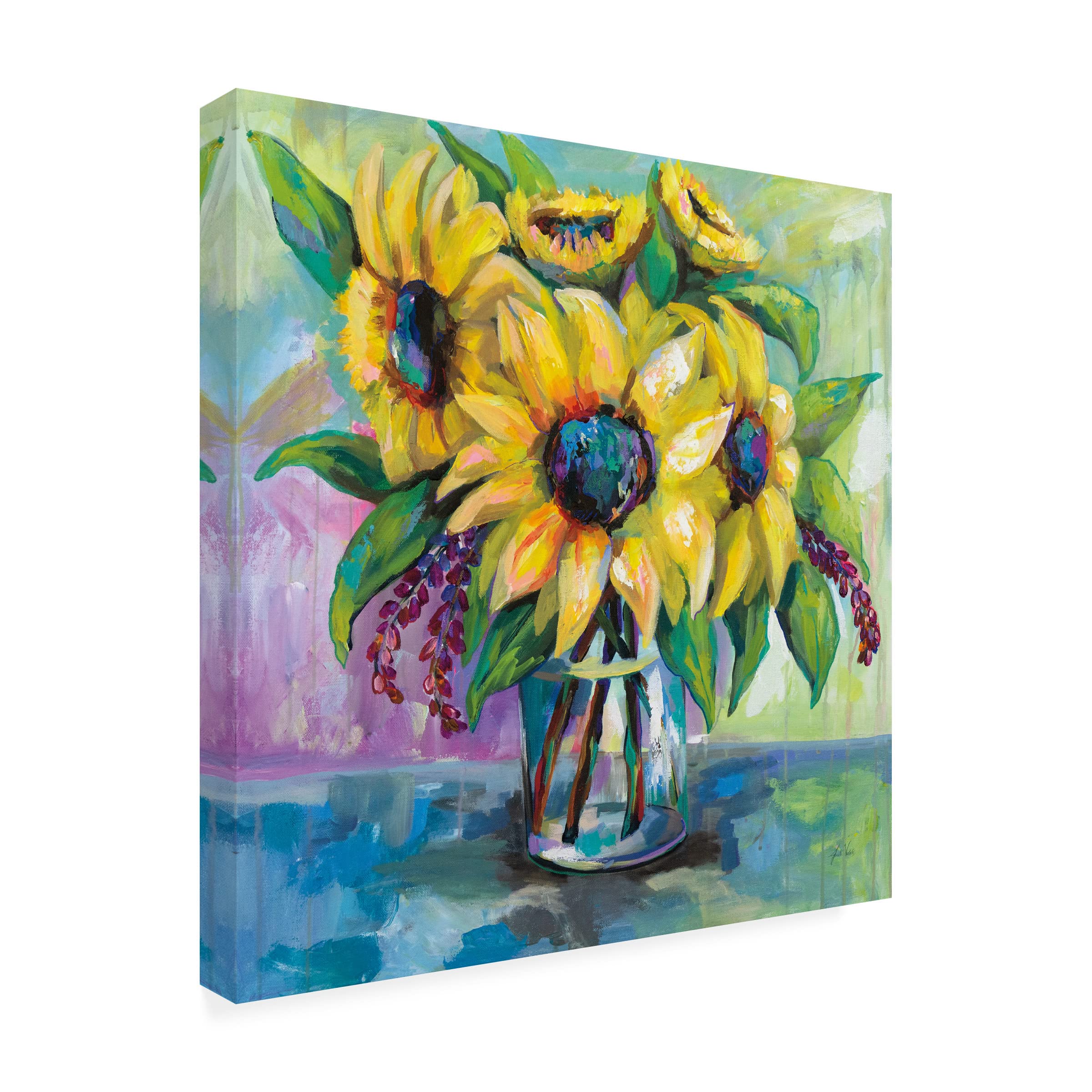 Trademark Fine Art 'Summer' Canvas Wall Art by Jeanette Vertentes - Vibrant Landscape Painting for Living Room, Bedroom & Office Decor