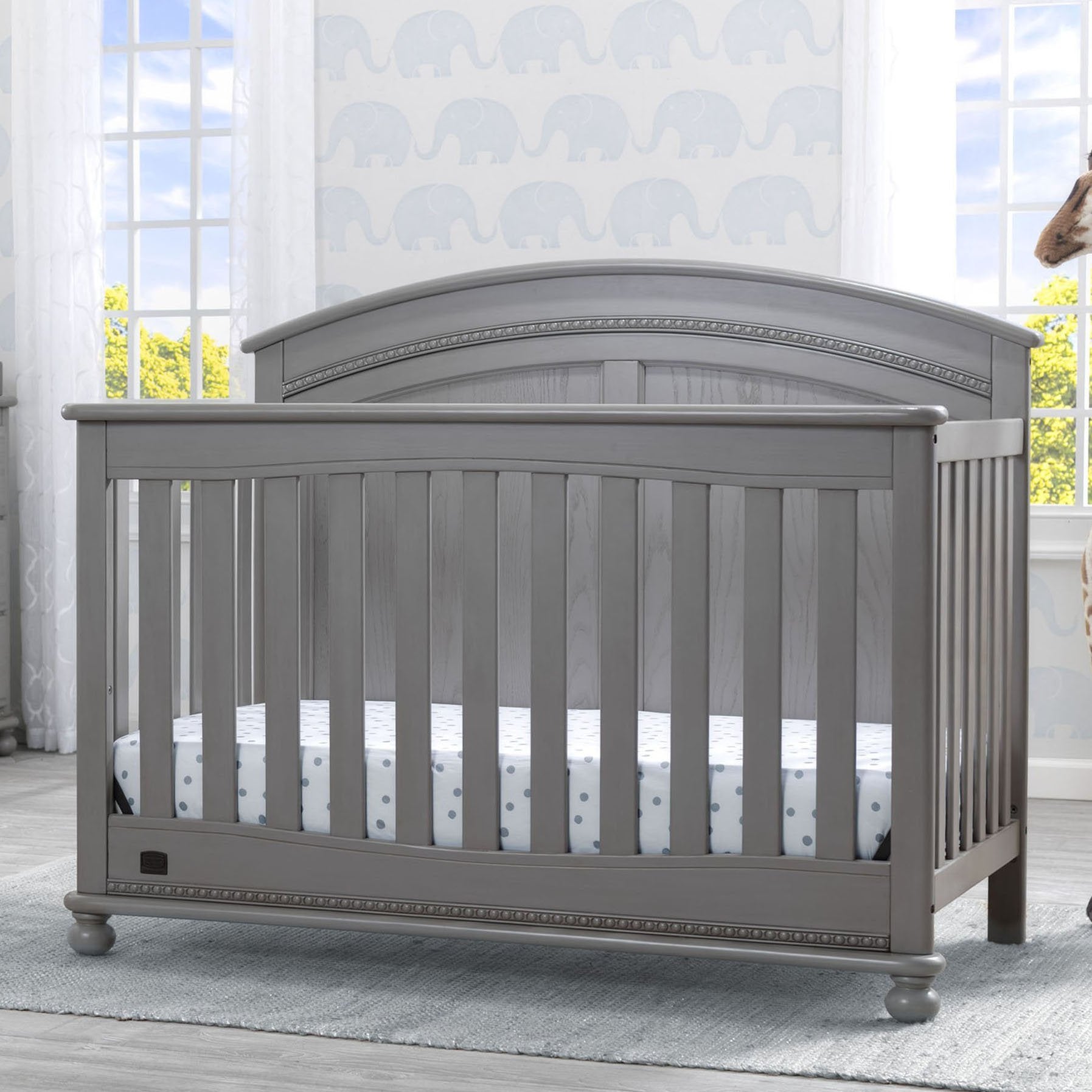 Ainsworth 4-in-1 Convertible Baby Crib - Toddler Bed, Daybed & Full-Size Bed - Safe Nursery Furniture for Newborns & Kids - Perfect for Bedrooms & Daycare Centers