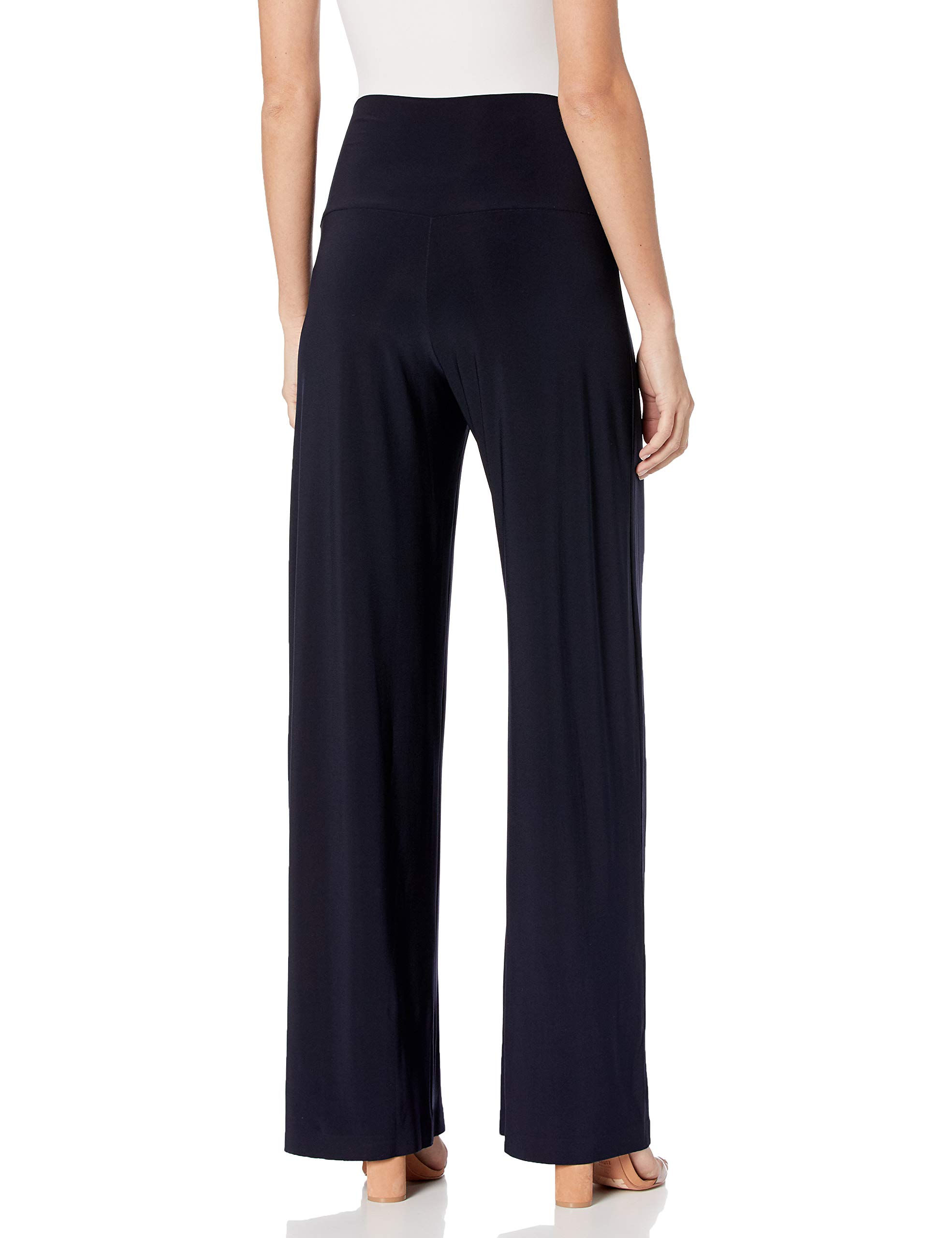 Norma Kamali Women's Straight Leg Pants - High Waist Office Trousers, Comfortable Stretch Work Pants for Business Casual & Professional Wear