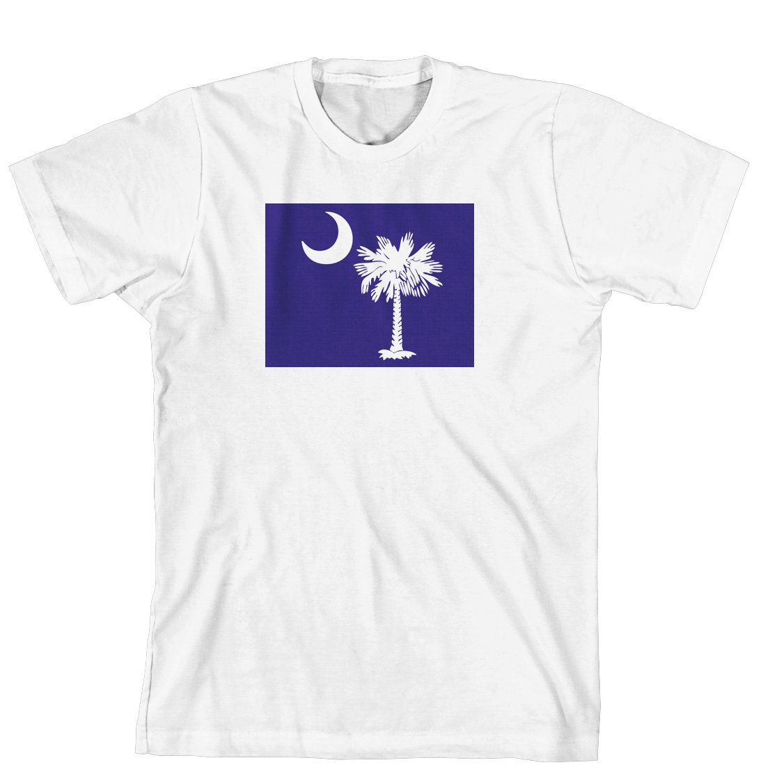 Cahoon's Closet Palmetto Tree & Moon Print Blue Cotton T-Shirt for Men & Women - Casual Wear, Beach Outfits & Southern Style Fashion