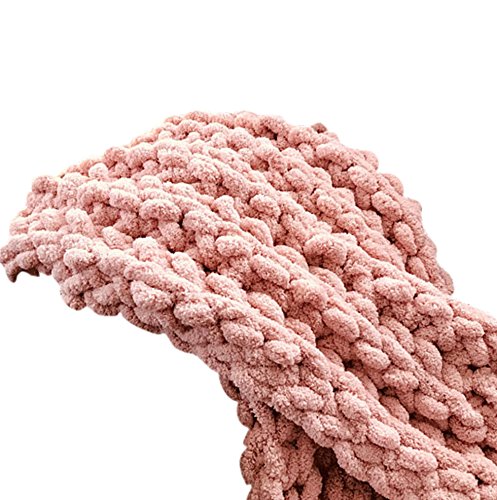 Soft & Cozy Chenille Yarn Throw Blanket - 59x71 Inches Chunky Knit Blanket for Adults & Kids | Handmade Arm Knit Blanket for Couch, Bed, Sofa & Winter Warmth | Perfect Gift for Christmas & Home Decor