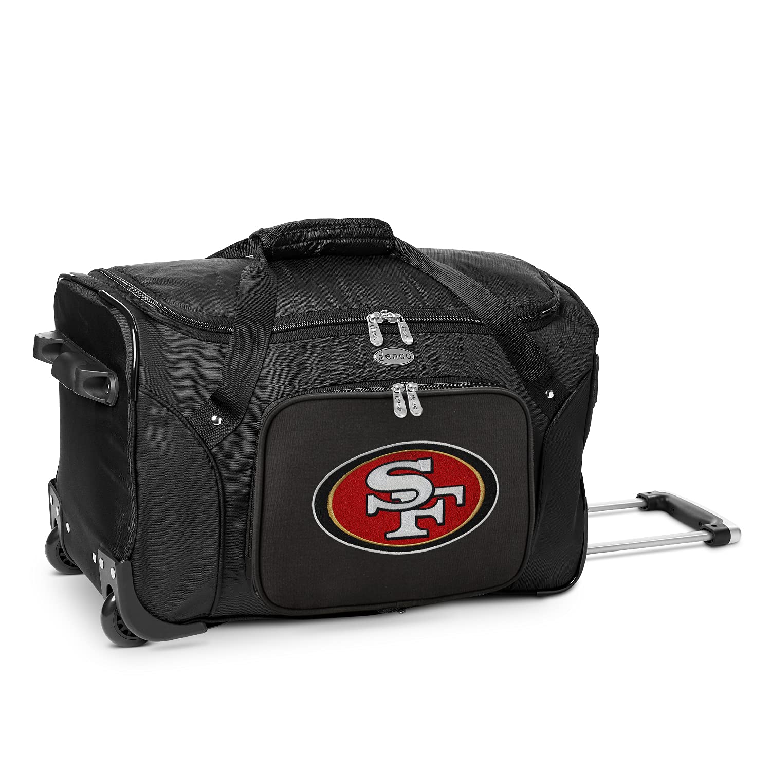 NFL Wheeled Duffel Bag 22 Inches - Rolling Sports Gear Bag for Travel, Gym & Game Day - Official NFL Team Logo Duffle with Wheels & Handle - Perfect for Football Fans, Athletes & Weekend Trips