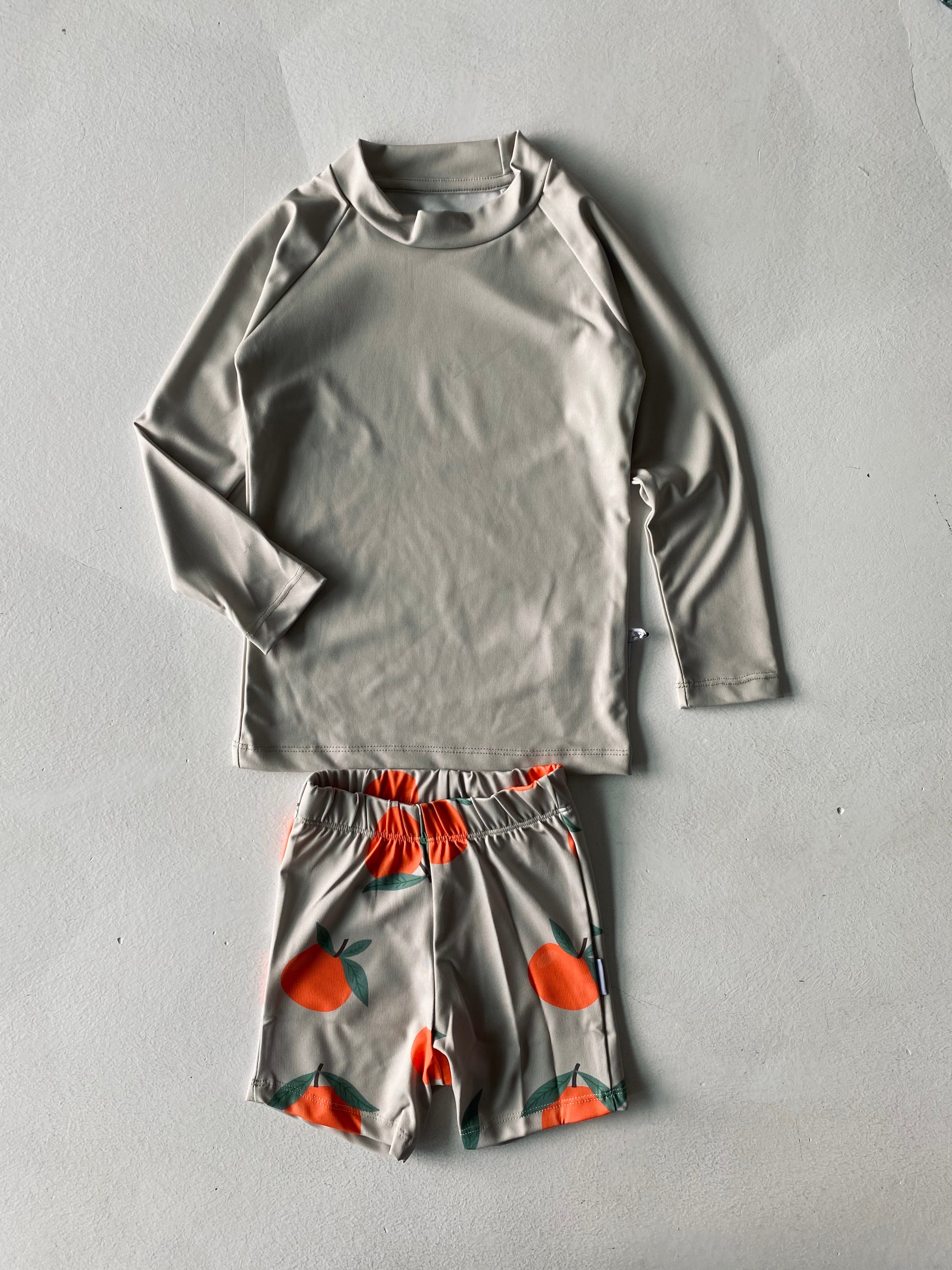 Kids Long Sleeve T-Shirt and Shorts Swimsuit Set for Ages 3-9 - Perfect for Beach, Pool, and Summer Playtime