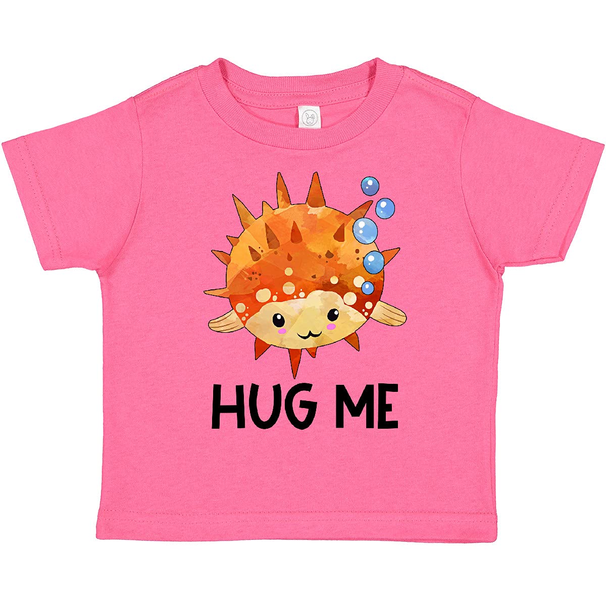 Inktastic Cute Pufferfish with Bubbles Toddler T-Shirt - Soft Cotton Kids Tee for Playdates, Birthday Parties & Everyday Fun
