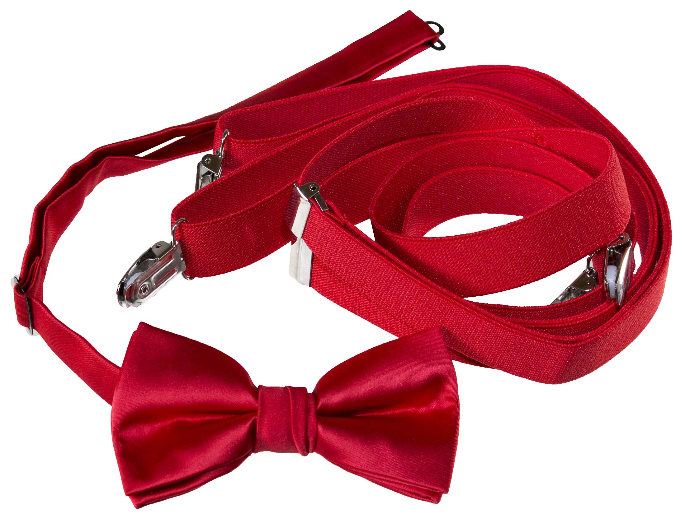Tuxgear Boys Adjustable Suspenders & Bow Tie Set - Classic Red, Size 30