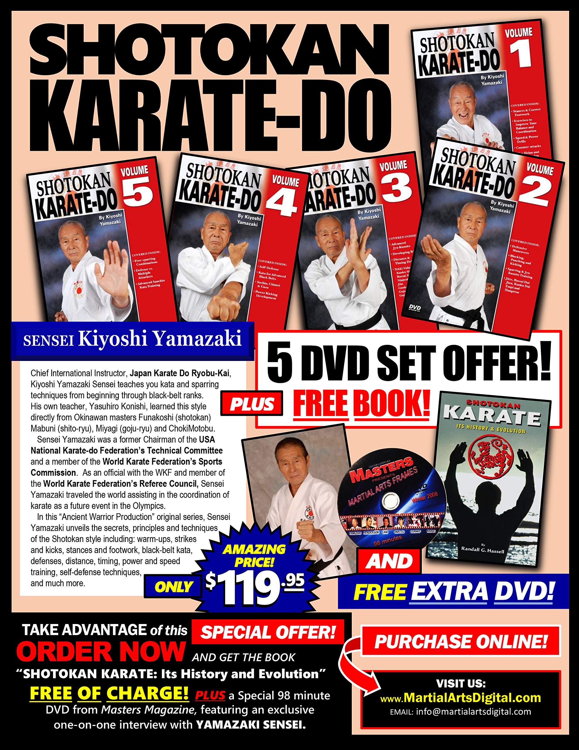 Shotokan Karate 5 DVD Set - Complete Training Guide for Beginners & Advanced - Learn Karate Techniques at Home