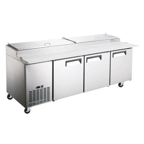 Commercial Refrigerated Pizza Prep Table - Coldline CPT 92 with 12 Pans | Stainless Steel Food Prep Station for Pizzerias, Restaurants & Catering Businesses