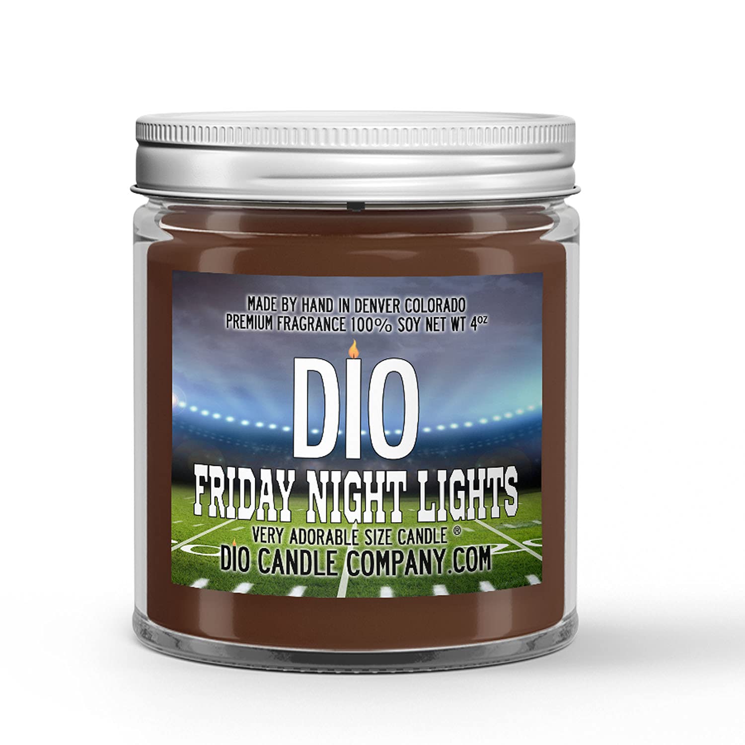 Friday Night Lights Football Candle - 4oz Soy Wax Candle with Fresh Grass & Night Air Scent - Perfect for Game Day Decor, Sports Fan Gifts & Home Fragrance