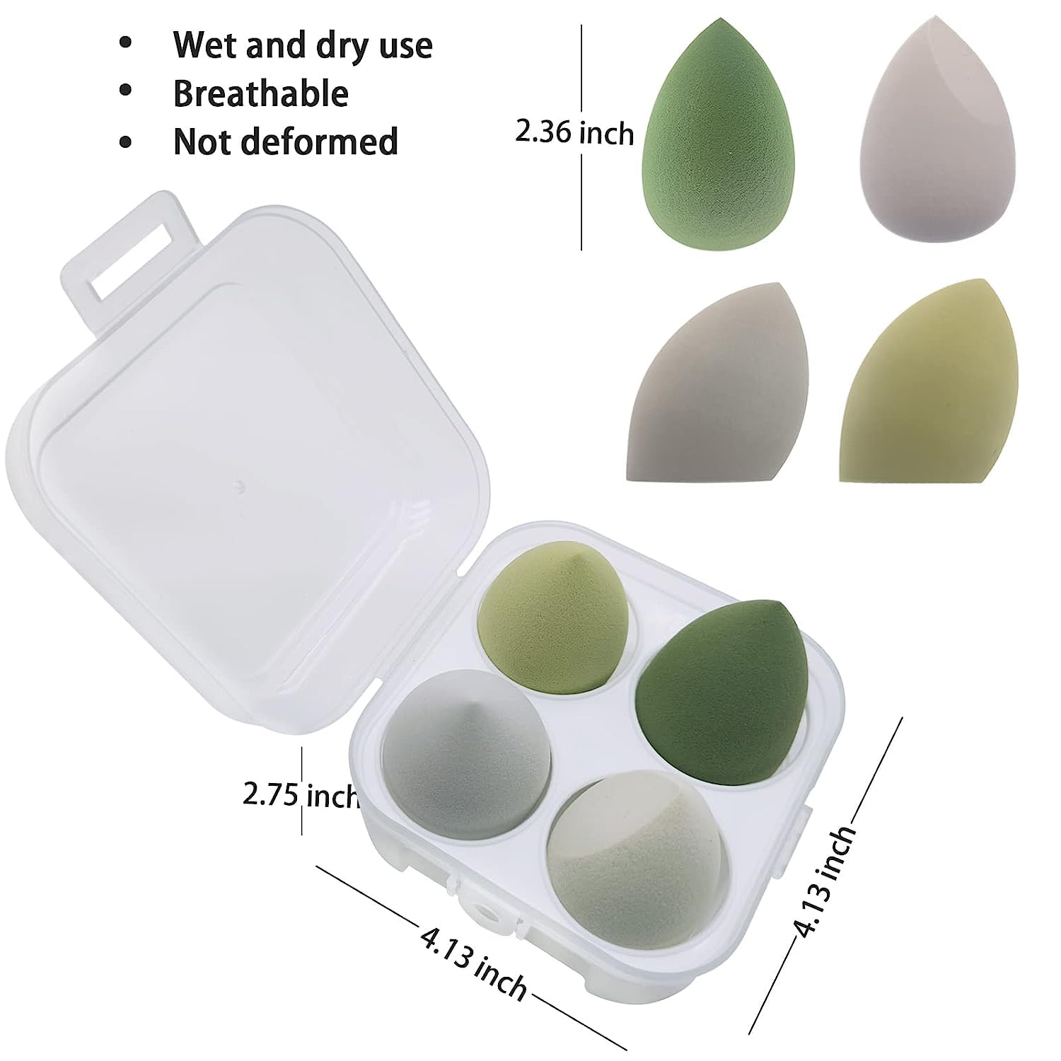 URBANMAC 13-Piece Professional Makeup Brush Set with Beauty Blender - Complete Eyeshadow Brush Kit Includes Premium Cloth Bag & 4 Boxed Foundation Sponges - Perfect for Makeup Artists, Beginners & Everyday Beauty Routine
