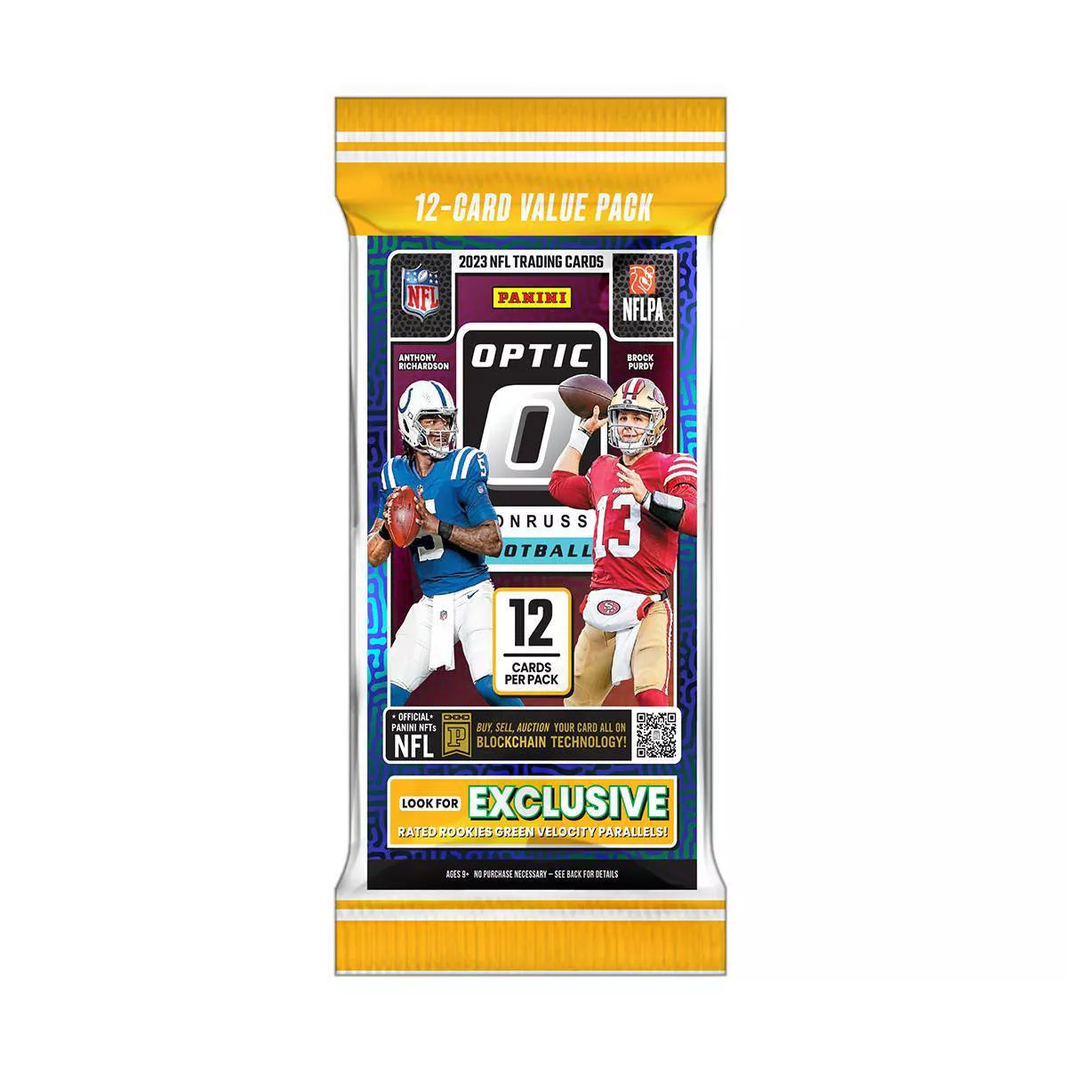 2023 NFL Optic Football Fat Pack Trading Cards - Premium Collectible Sports Cards for Kids & Adults | Perfect for Trading, Collecting, and Displaying