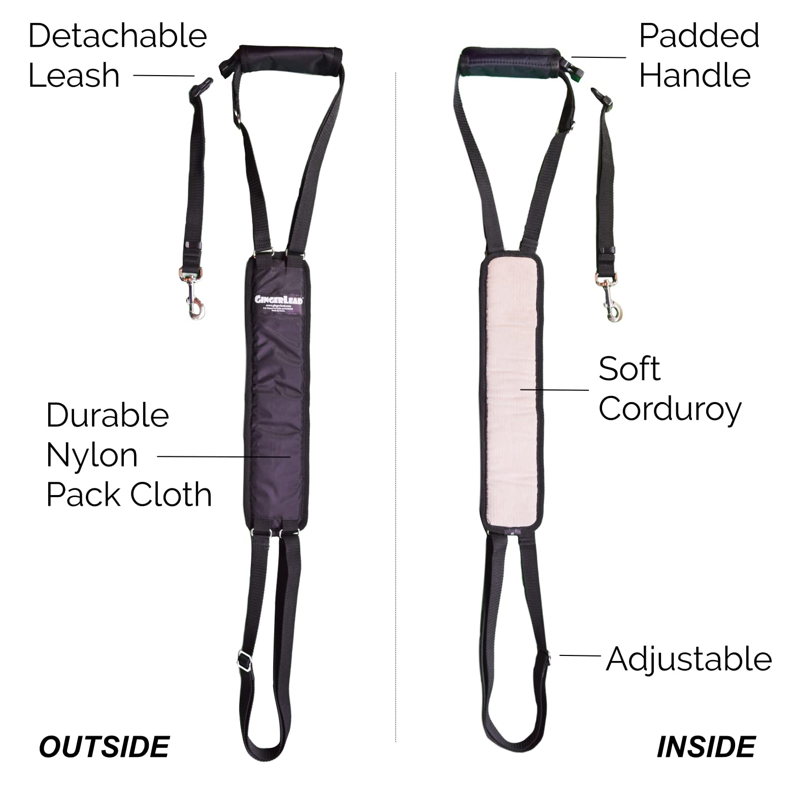 Premium Dog Sling Support Harness for Small to Medium Dogs (20-50 lbs) - Padded Rear Lifting Aid with Leash Attachment - Ideal for Barrel-Chested Breeds Like Boxers & Bullies - Made in USA - Perfect for Elderly Dogs, Post-Surgery Recovery & Mobility Assistance