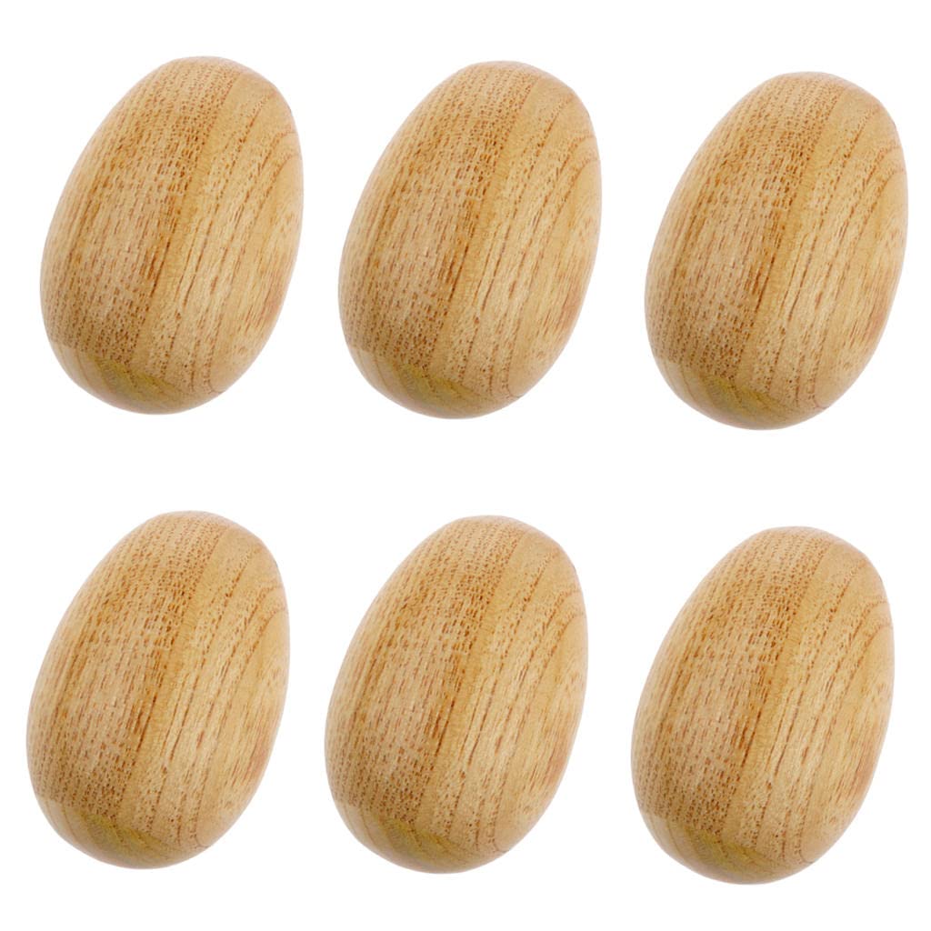 6pcs Handmade Wooden Egg Shakers - Musical Percussion Instruments for Kids, Toddlers & Bands - Perfect for Classroom Music, Early Education & Rhythm Games