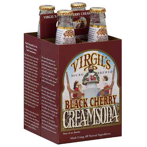 Virgil's Black Cherry Cream Soda - 12 Fl Oz (4 Pack) | Refreshing Premium Soda for Parties, BBQs & Family Gatherings