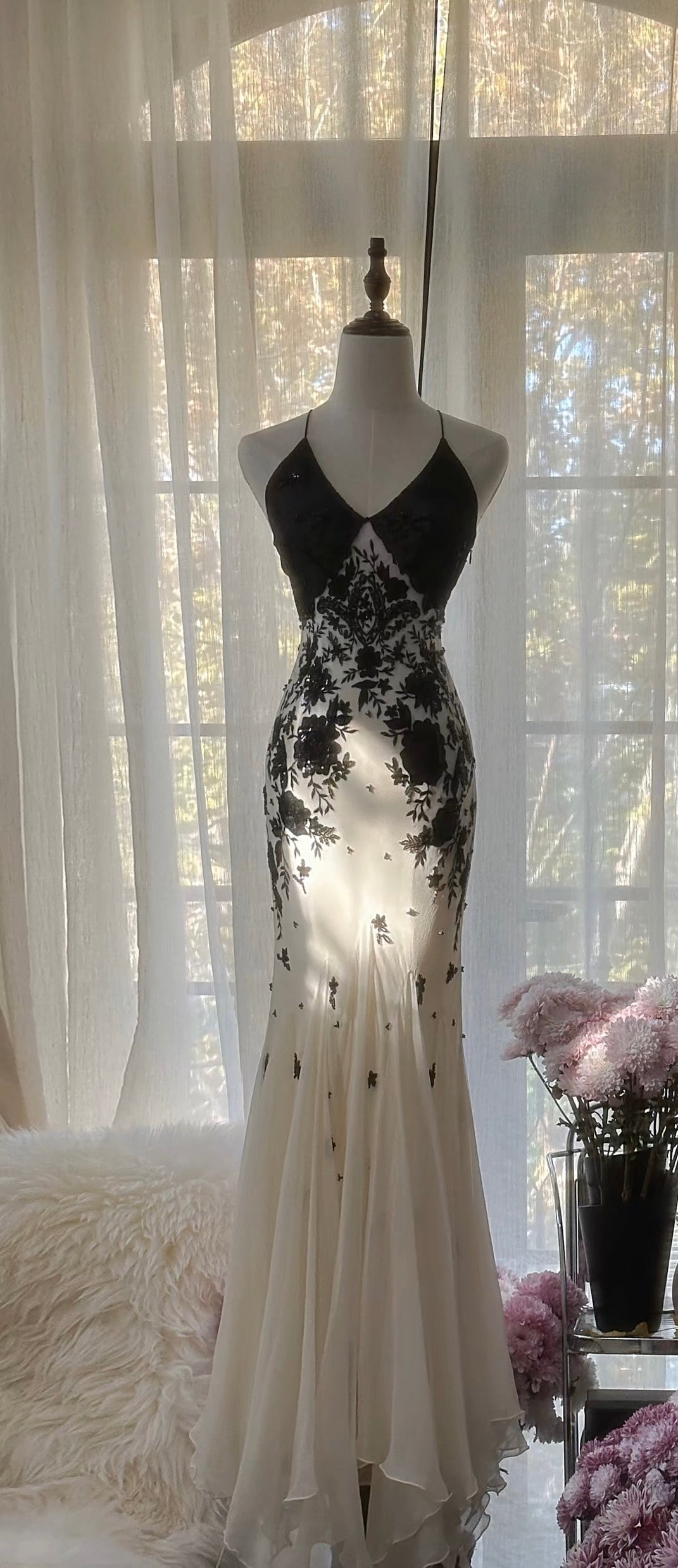 Elegant Black Mermaid Prom Dress with Backless Design & Chiffon Applique - Vintage Evening Gown J6320 for Homecoming, Pageants & Formal Events