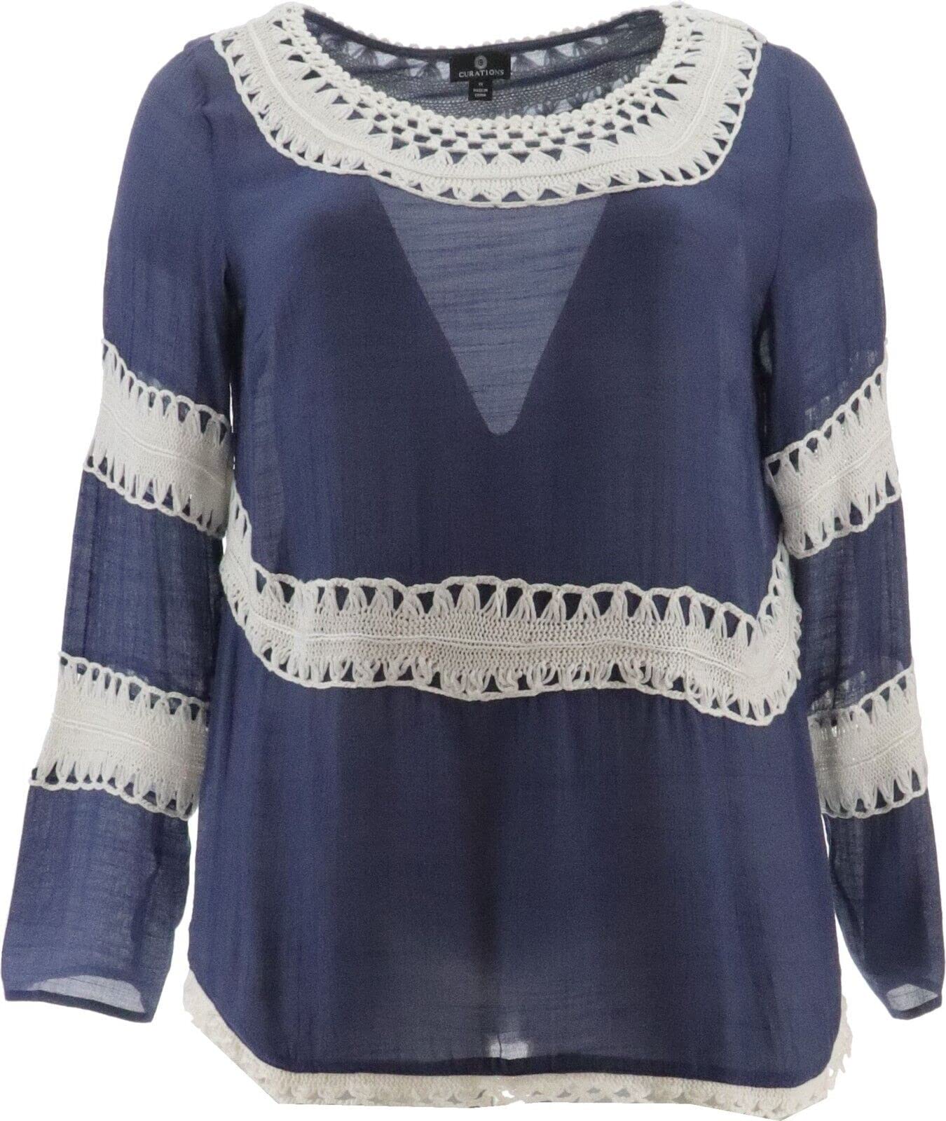 Crochet Woven Top for Women - Stylish 637-571 Summer Boho Blouse - Perfect for Beach Vacations, Music Festivals & Casual Outings
