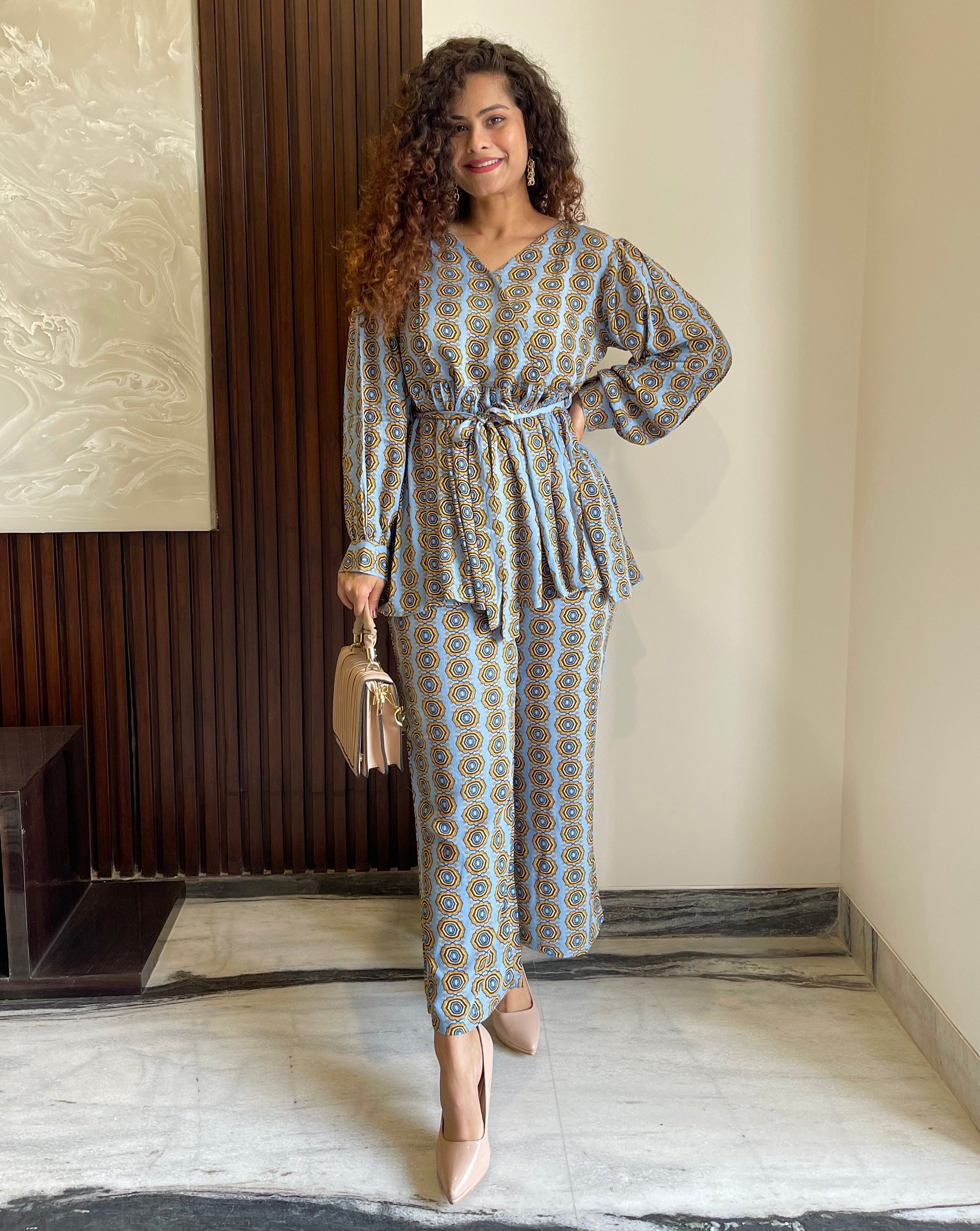 Minty Blue Cotton Matching Outfit Set for Women | Casual Summer Loungewear & Street Style Fashion