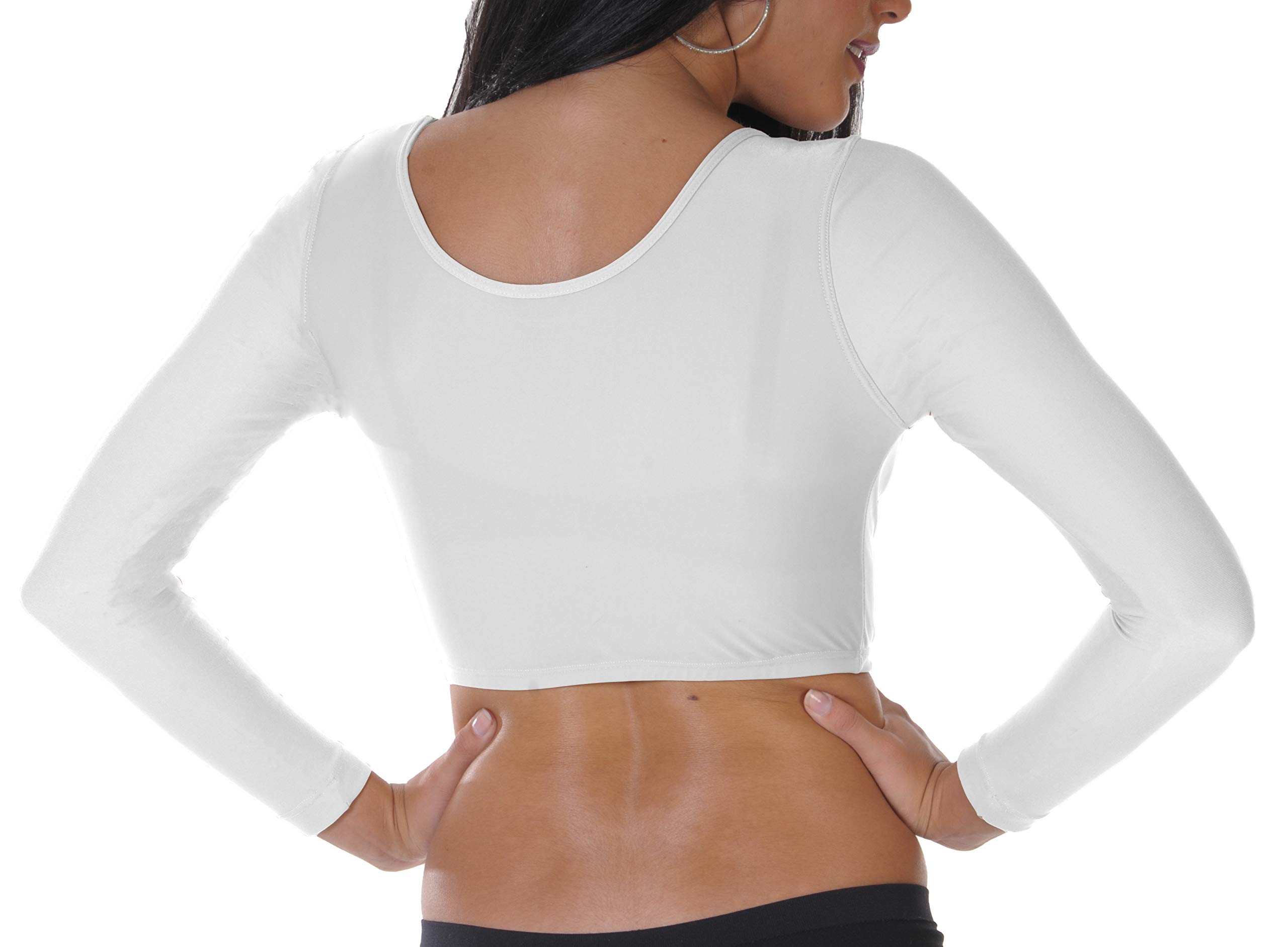 Bolero Long Sleeve Arm Shaper Shrug - Slimming Shapewear Camisole & Arm Control Girdle for Women | Tummy Control & Arm Slimming Underwear | Perfect for Dresses, Formal Wear & Everyday Use (White, Medium)